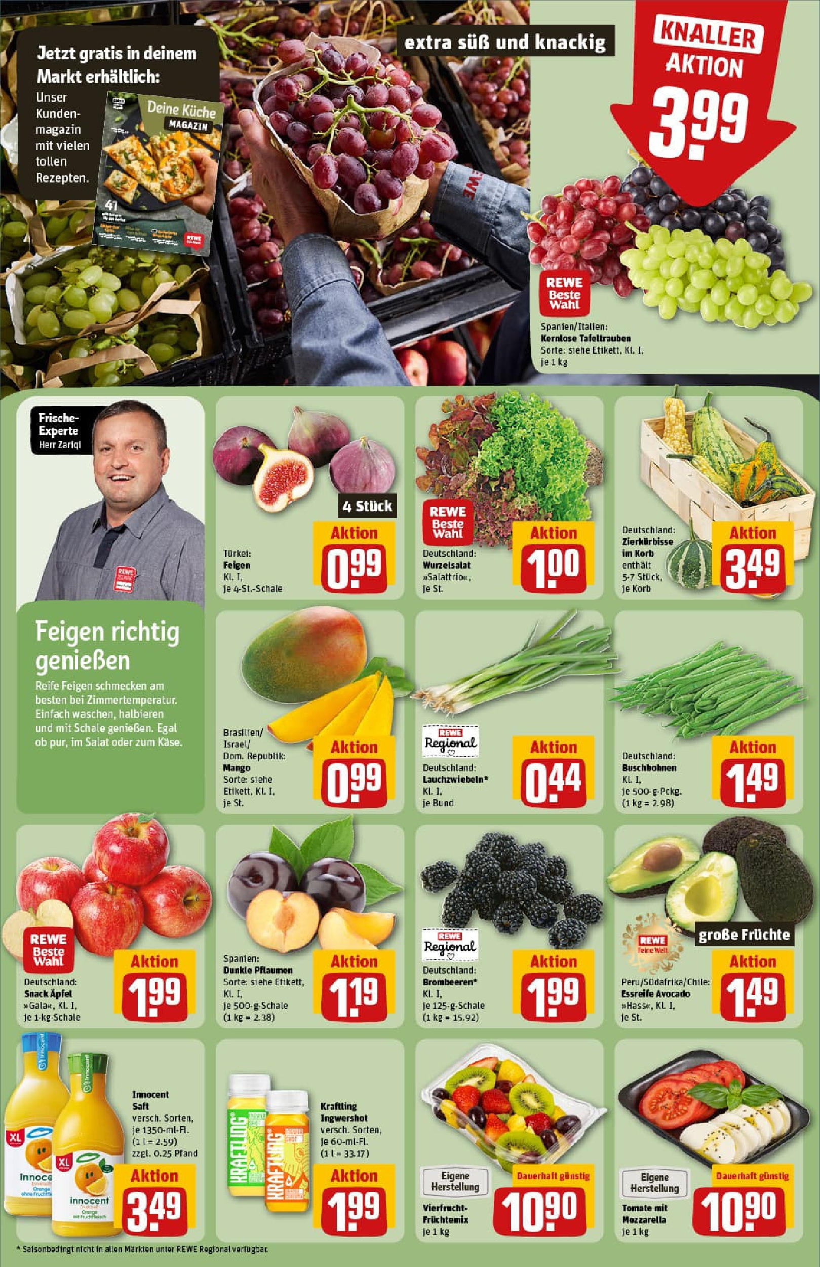 REWE Prospekt ab 14.09.2025 zum Blättern » Angebote | Seite: 6 | Produkte: Mozzarella, Äpfel, Avocado, Saft