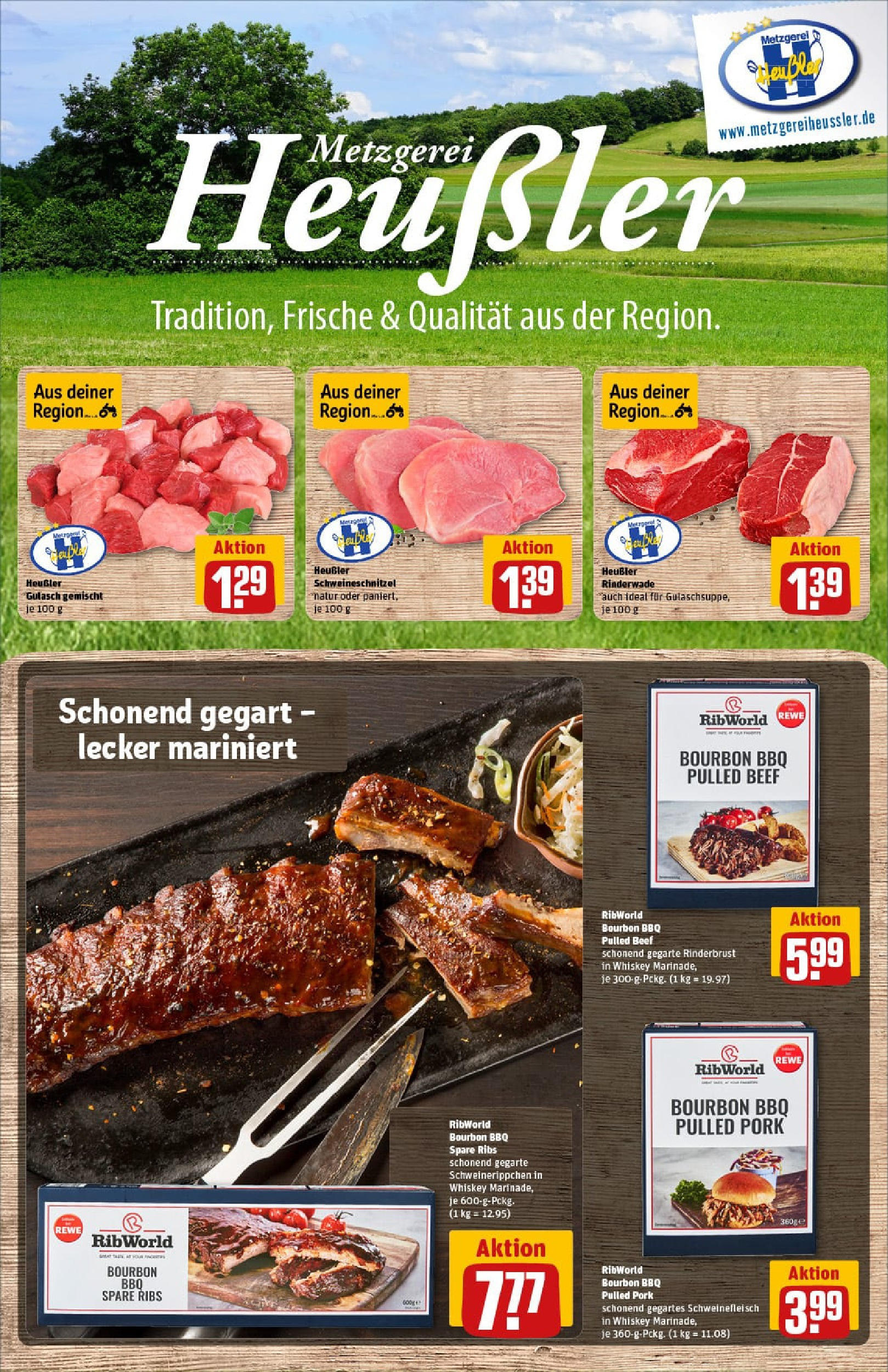 REWE Prospekt ab 14.09.2025 zum Blättern » Angebote | Seite: 8 | Produkte: Spare ribs, Gulasch, Schweinefleisch, Bourbon