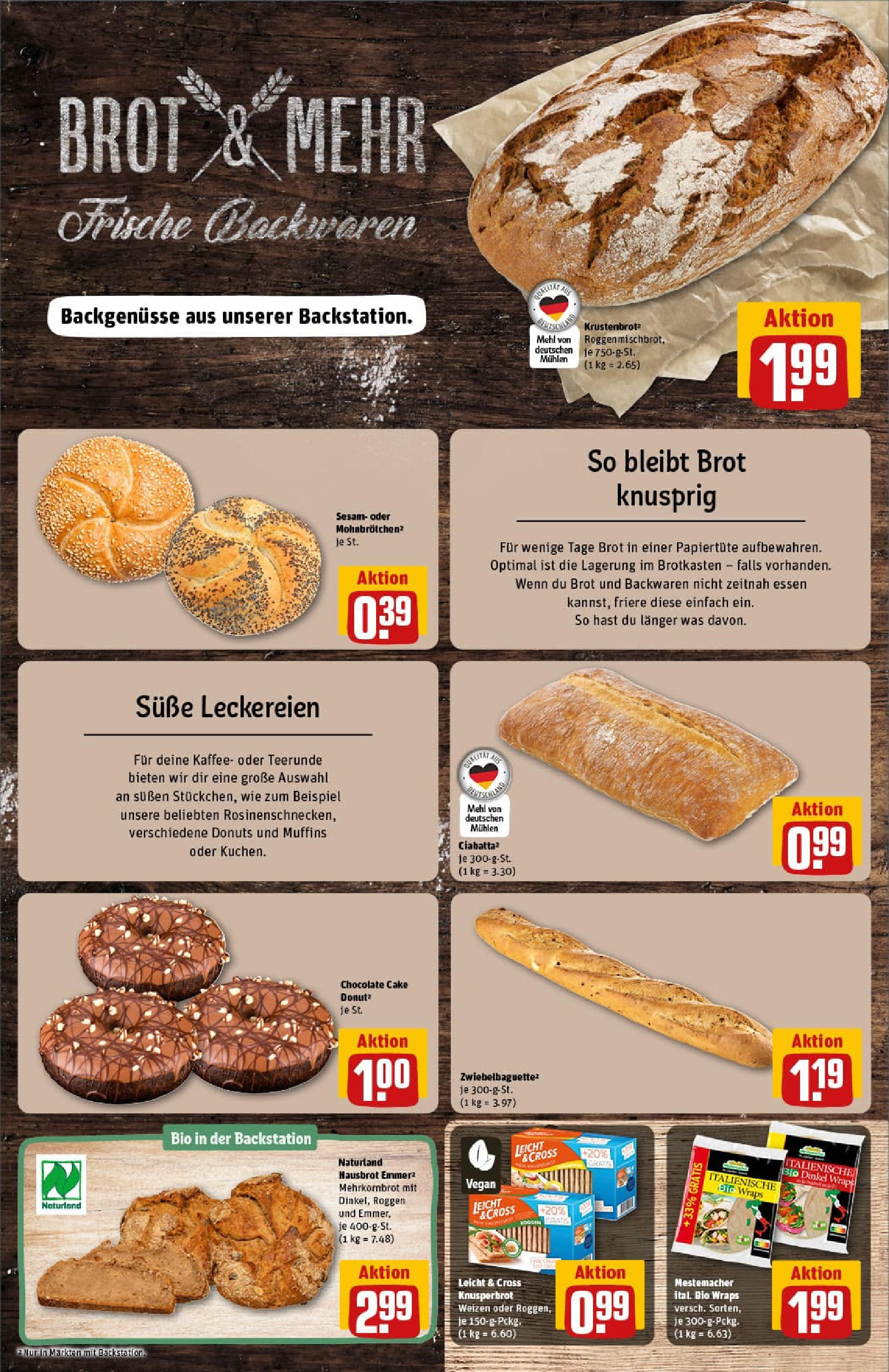 REWE Prospekt ab 14.09.2025 zum Blättern » Angebote | Seite: 11 | Produkte: Mehl, Kaffee, Baguette, Donuts