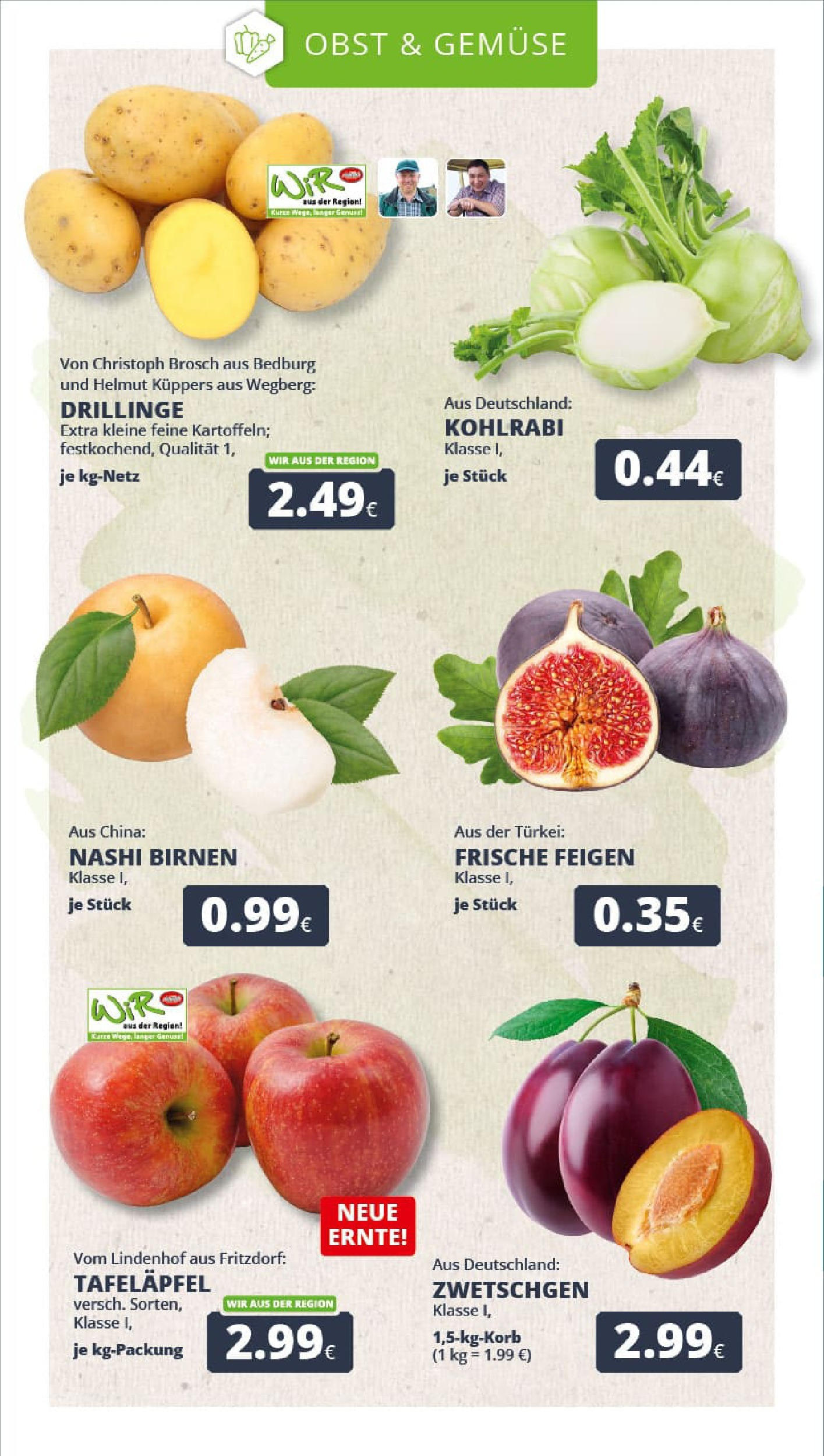 REWE Prospekt ab 14.09.2025 zum Blättern » Angebote | Seite: 10 | Produkte: Kohlrabi, Zwetschgen, Gemüse, Obst