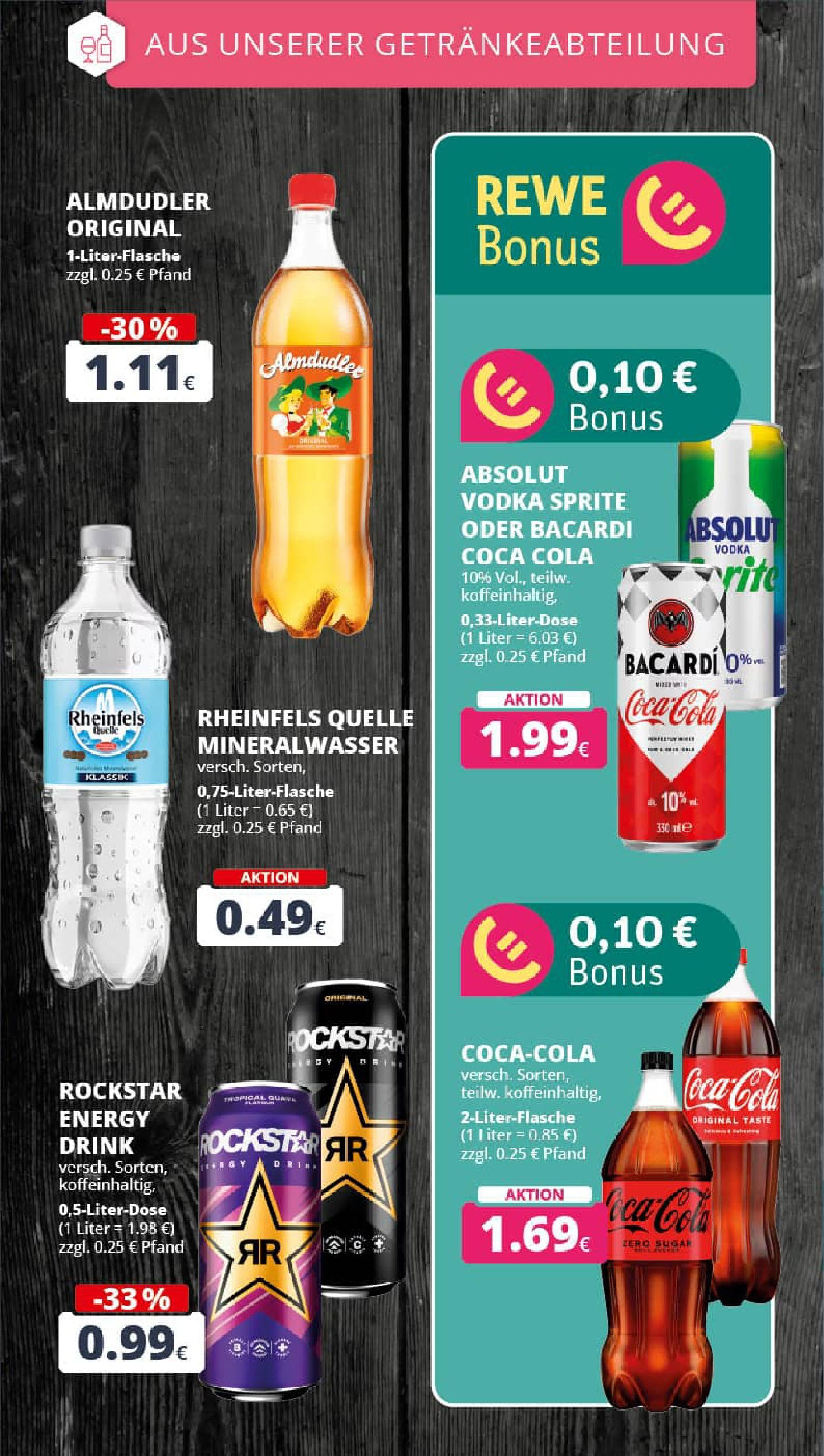REWE Prospekt ab 14.09.2025 zum Blättern » Angebote | Seite: 20 | Produkte: Rockstar energy, Rockstar, Vodka, Rheinfels quelle