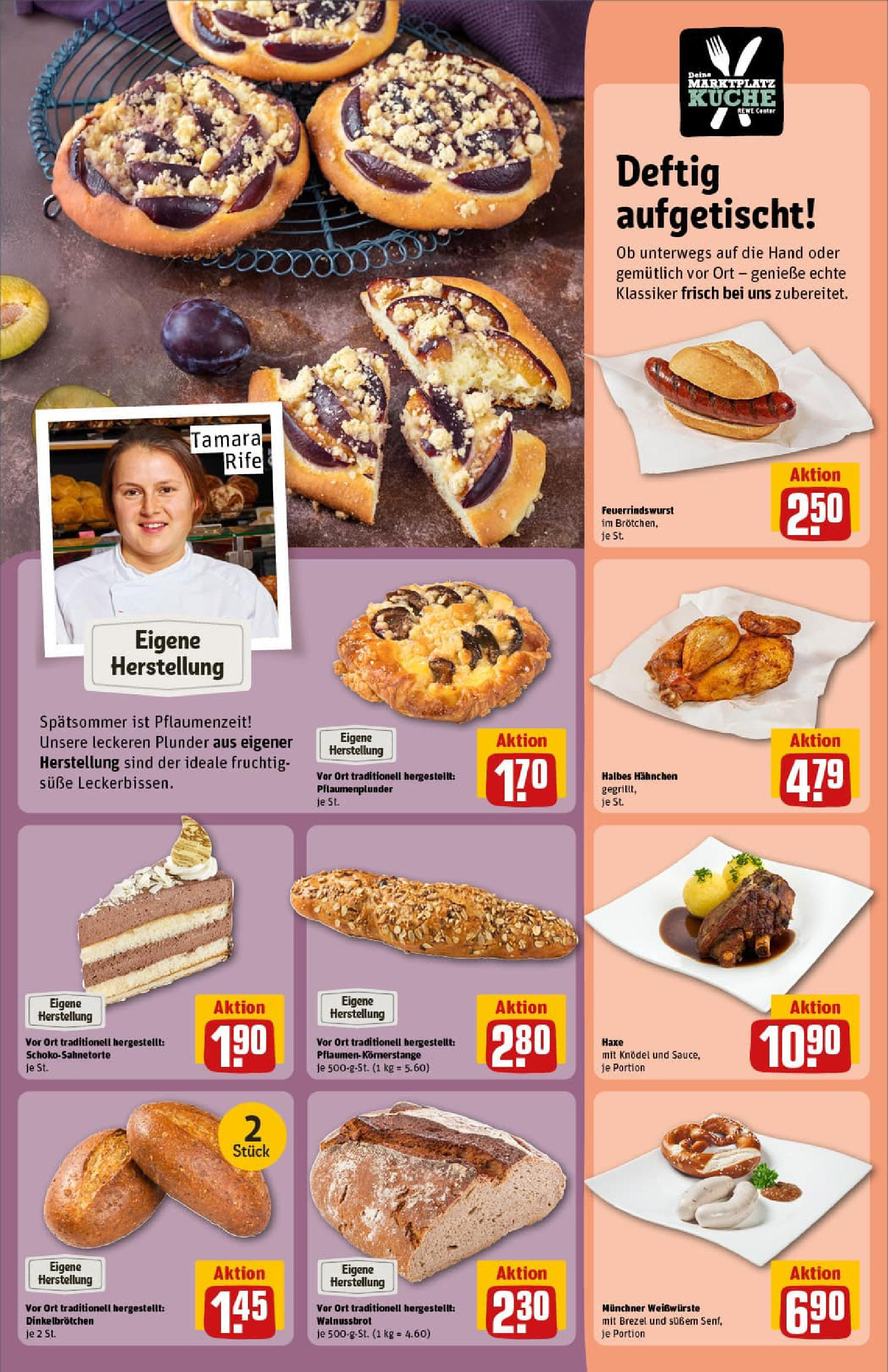 REWE Prospekt ab 14.09.2025 zum Blättern » Angebote | Seite: 13 | Produkte: Hahnchen, Pflaumen, Küche