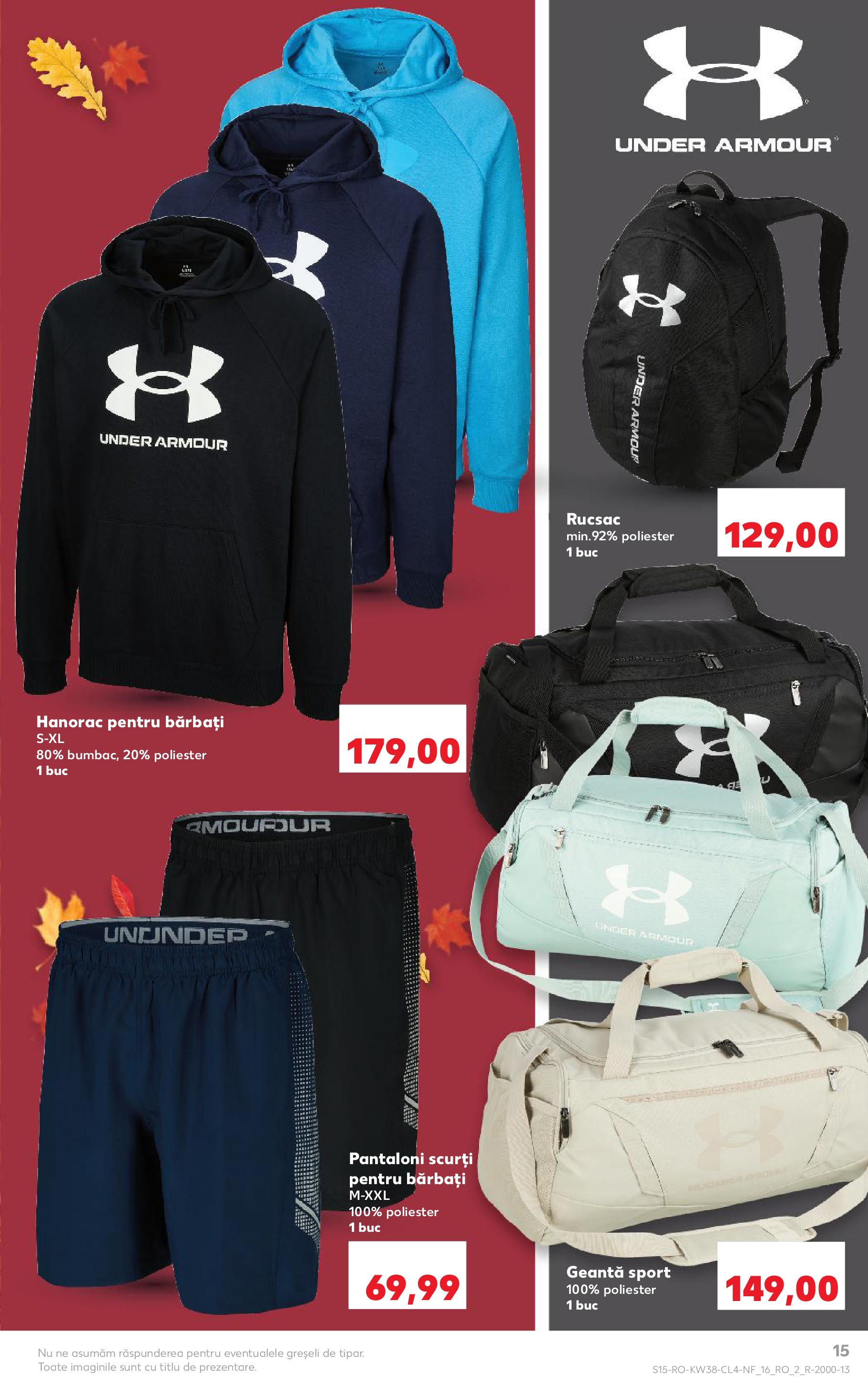 Catalog Kaufland - Domnesti 16.09.2025 - Revista si Oferta | Pagină: 15 | Produse: Pantaloni, Pantaloni scurți, Keşe, Rucsac