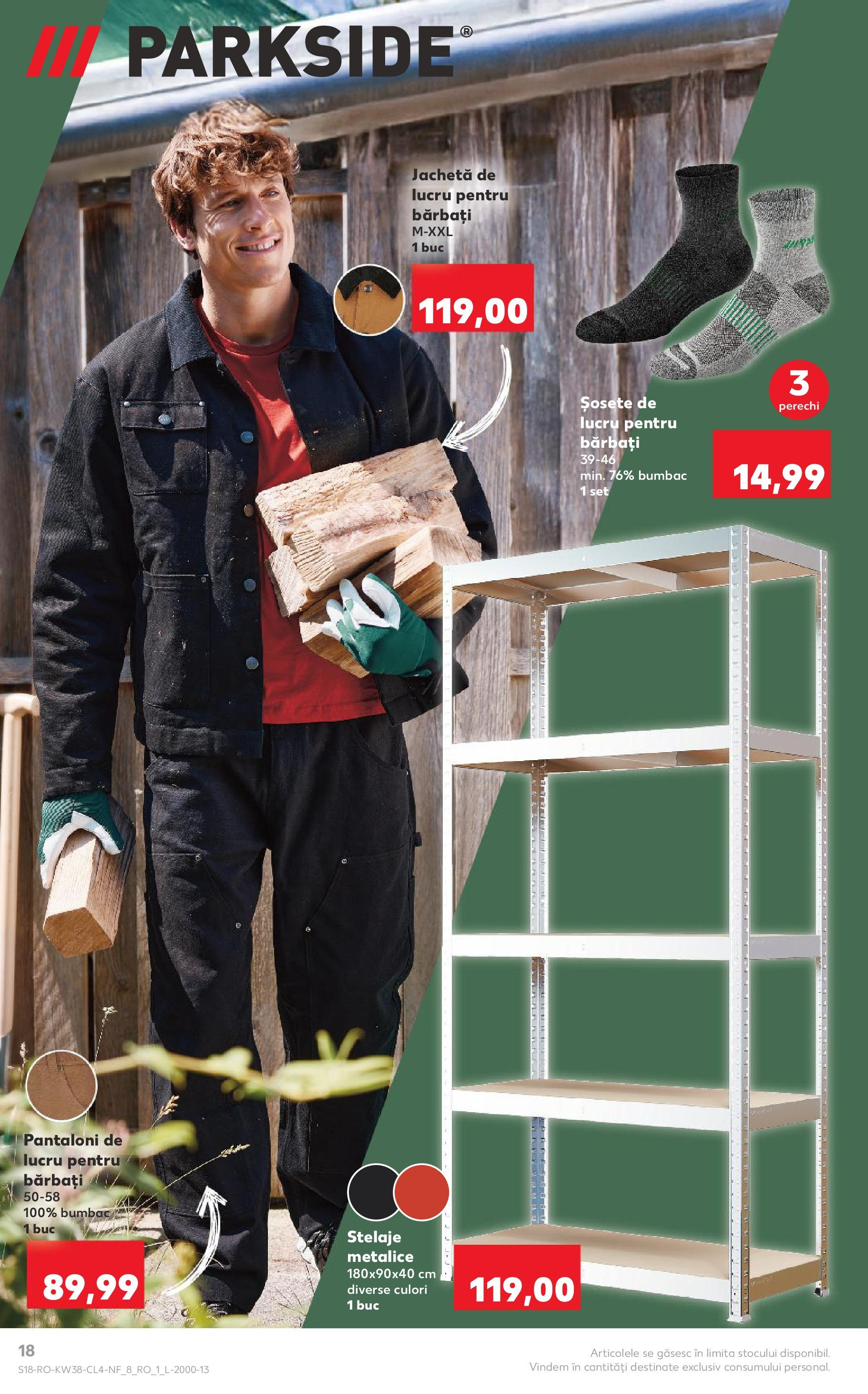 Catalog Kaufland - Domnesti 16.09.2025 - Revista si Oferta | Pagină: 18 | Produse: Jachetă, Pantaloni, Șosete