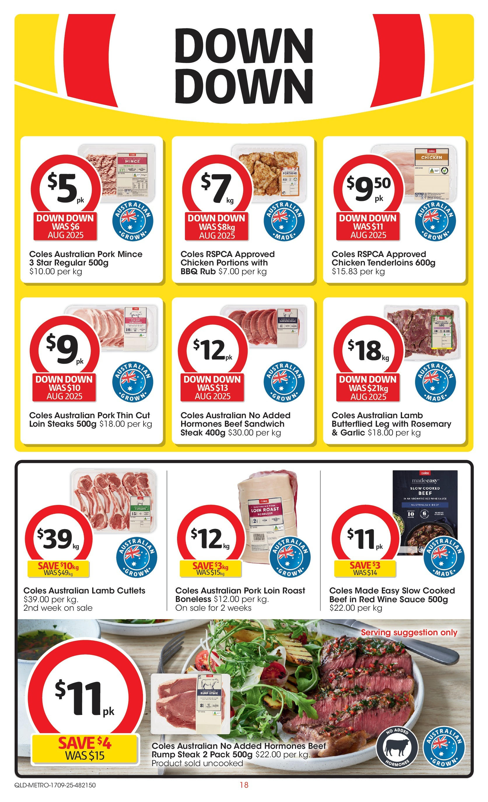 Coles catalogue from 16/09/2025 > Big discounts | Page: 18 | Products: Pork, Lamb, Beef, Steak Coles catalogue valid from 16/09/2025 > Online Australia | Page: 18 | Products: Pork, Lamb, Beef, Steak