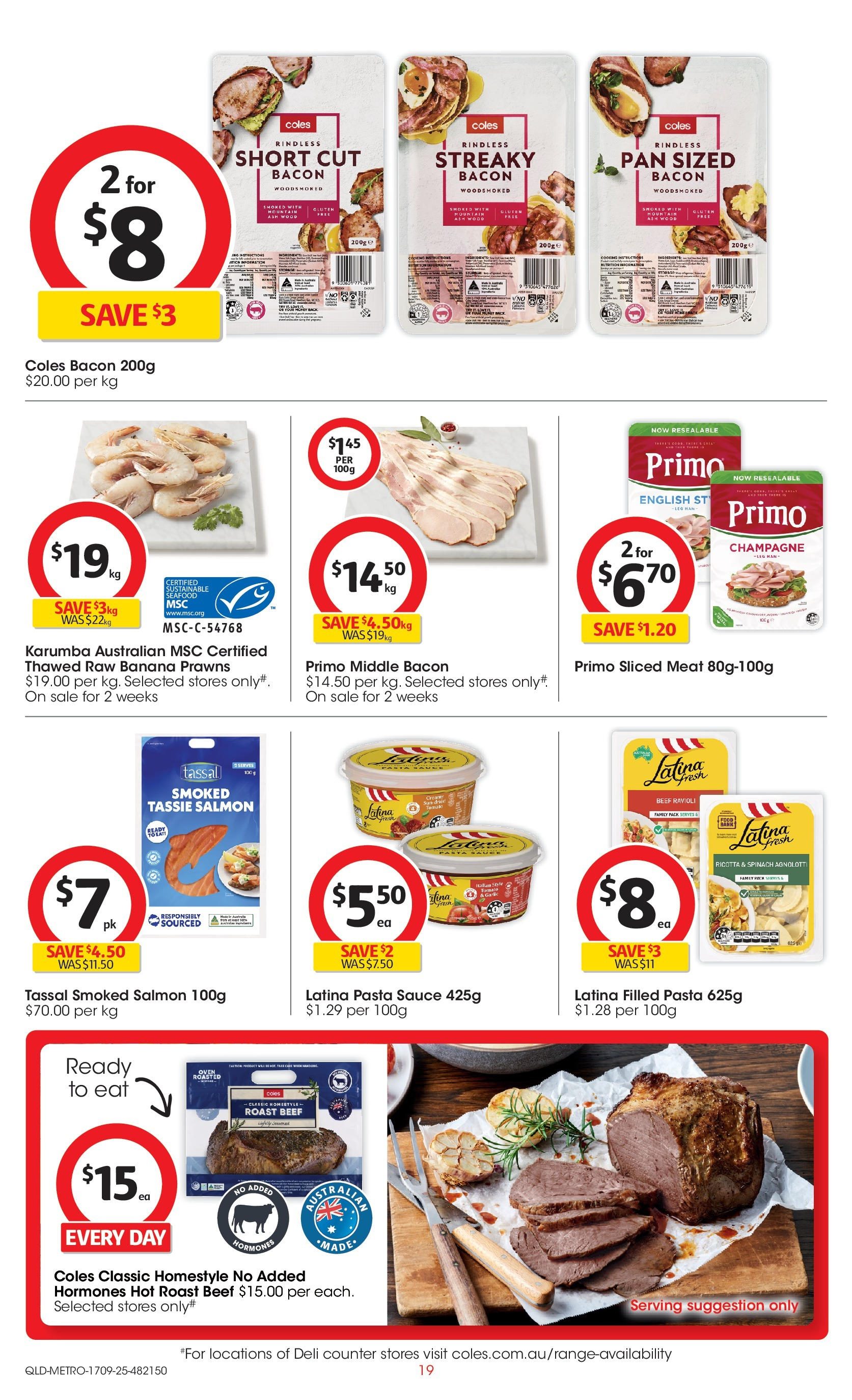 Coles catalogue from 16/09/2025 > Big discounts | Page: 19 | Products: Ham, Beef, Prawns, Salmon Coles catalogue valid from 16/09/2025 > Online Australia | Page: 19 | Products: Ham, Beef, Prawns, Salmon