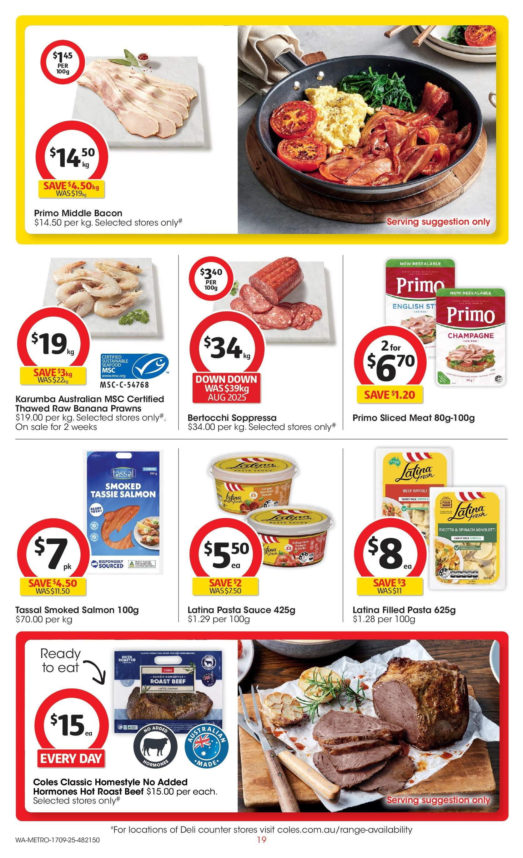 ﻿﻿Coles catalogue valid from 16/09/2025 > Online Australia | Page: 19 | Products: Pasta, Salmon, Garlic, Oven
