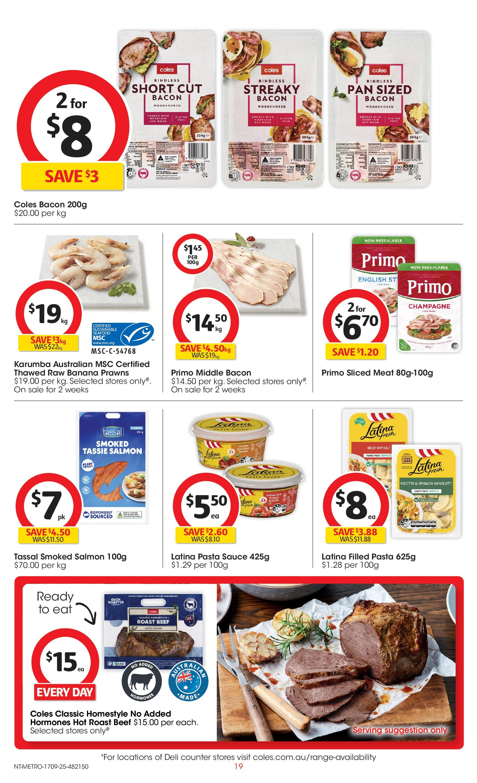 ﻿﻿Coles catalogue valid from 16/09/2025 > Online Australia | Page: 19 | Products: Pasta, Prawns, Spinach, Seafood