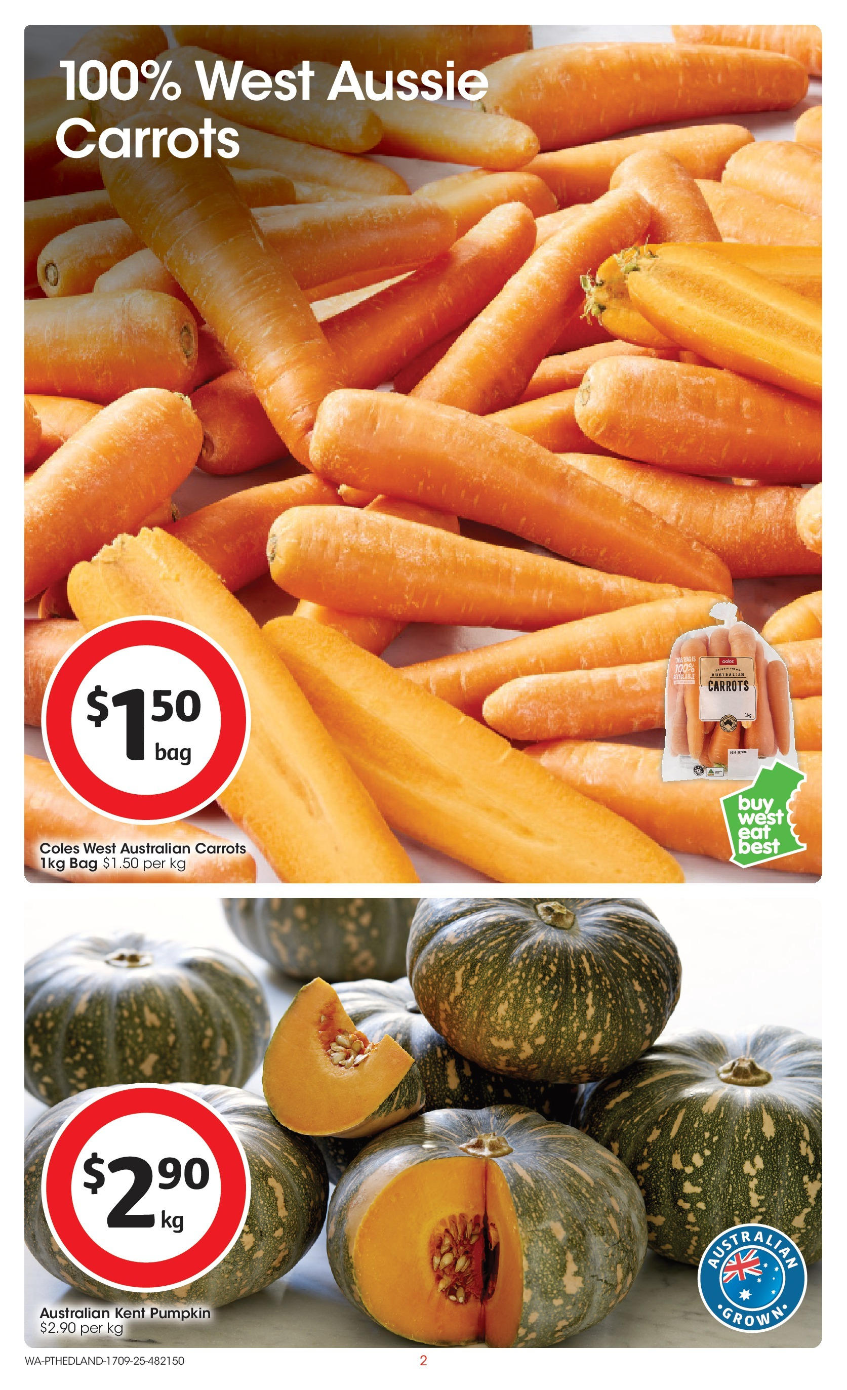 Coles catalogue from 16/09/2025 > Big discounts | Page: 2 | Products: Carrots, Pumpkin, Bag Coles catalogue valid from 16/09/2025 > Online Australia | Page: 2 | Products: Carrots, Pumpkin, Bag