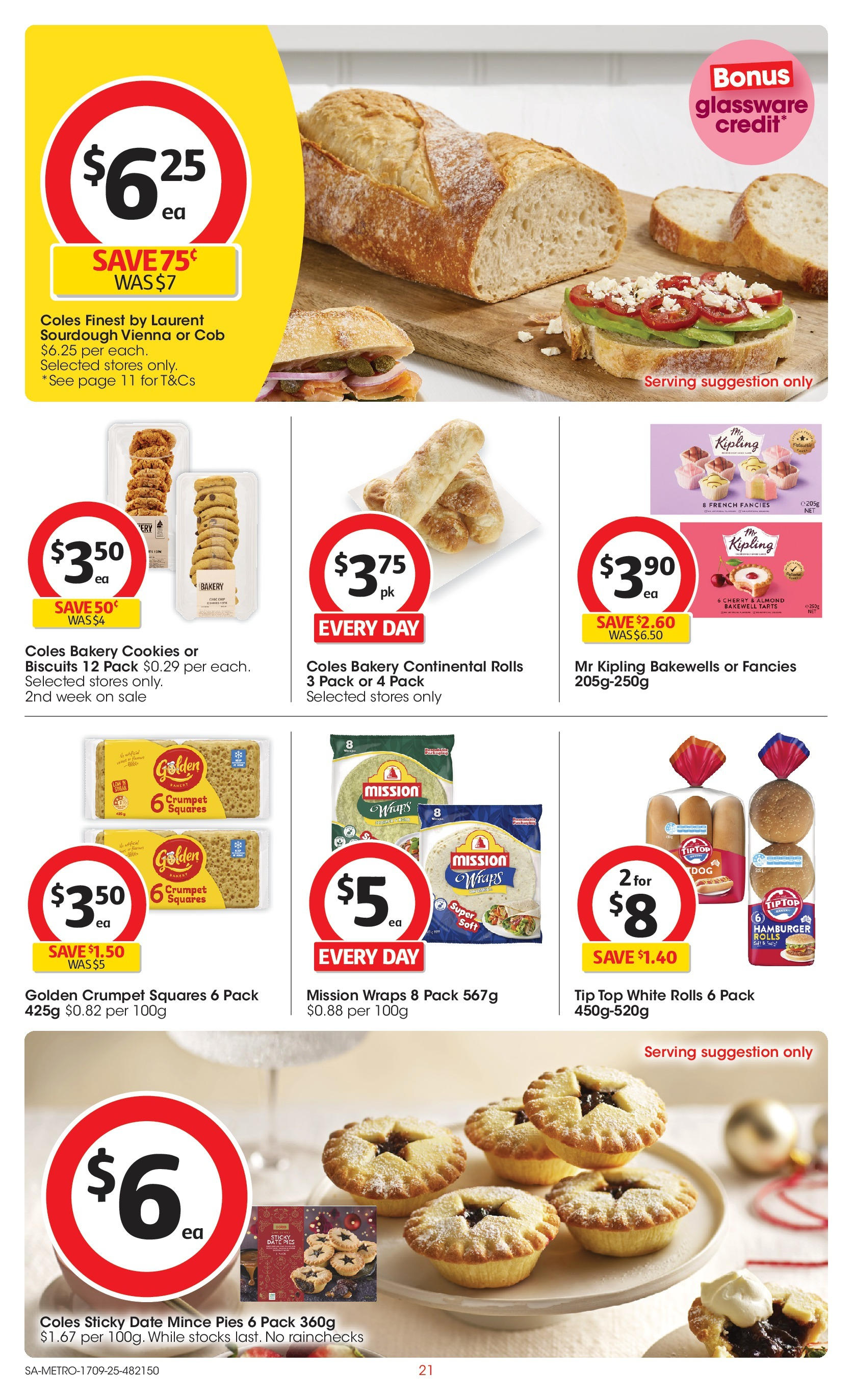 ﻿﻿Coles catalogue valid from 16/09/2025 > Online Australia | Page: 21 | Products: Biscuits, Date, Pies, Bakery