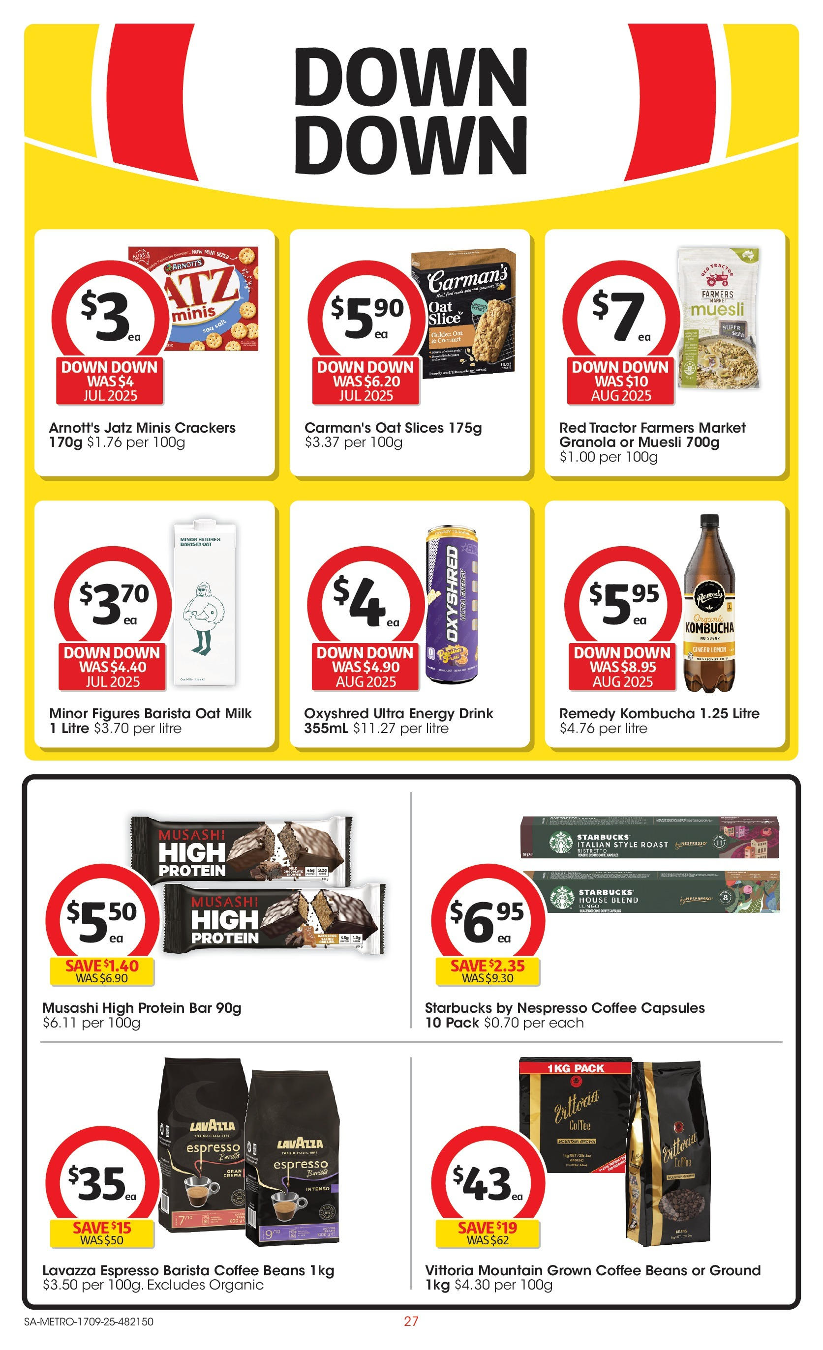 ﻿﻿Coles catalogue valid from 16/09/2025 > Online Australia | Page: 27 | Products: Crackers, Milk, Energy drink, Lemon