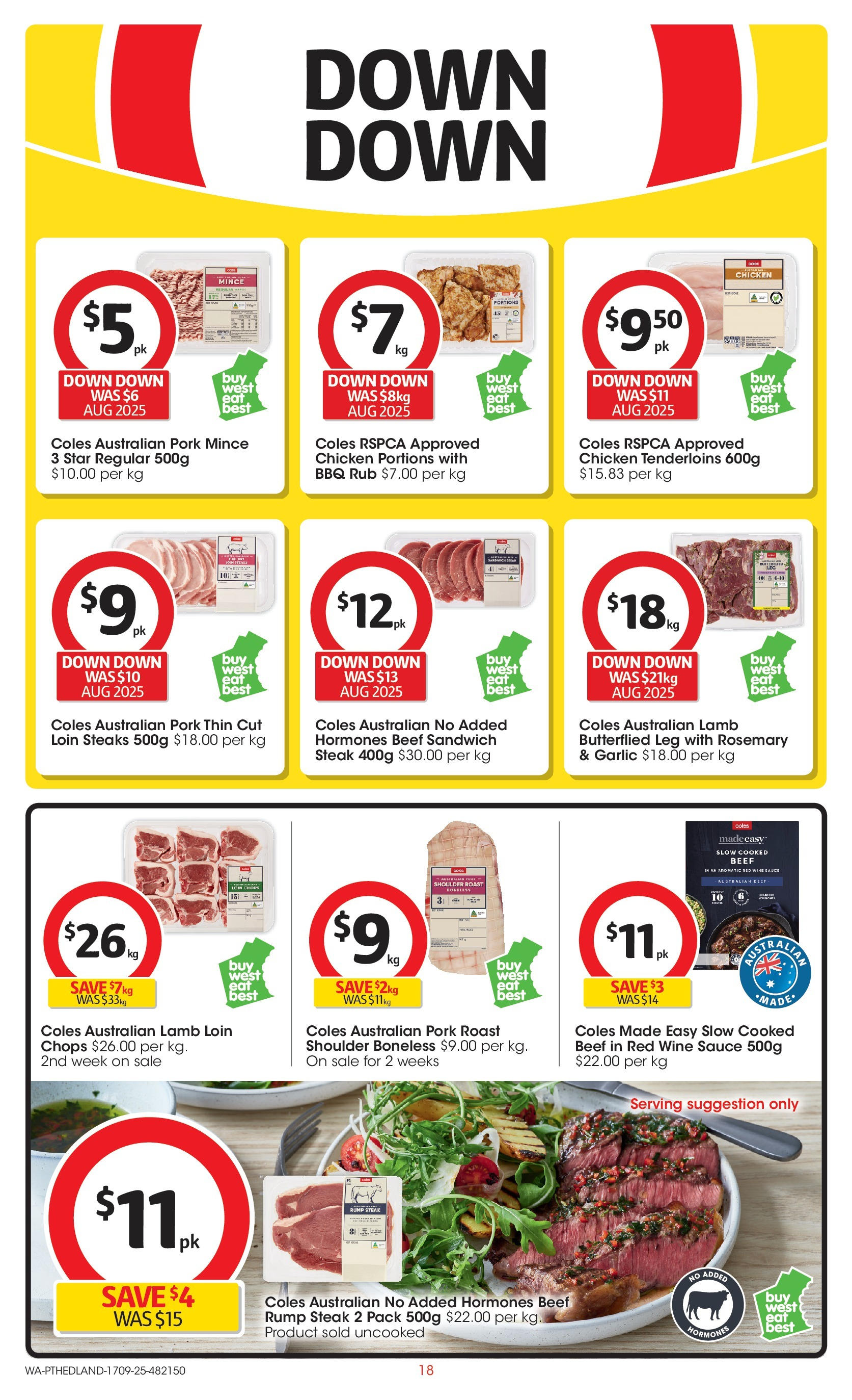 Coles catalogue from 16/09/2025 > Big discounts | Page: 18 | Products: Chicken, Beef, Steak, Sauce Coles catalogue valid from 16/09/2025 > Online Australia | Page: 18 | Products: Chicken, Beef, Steak, Sauce