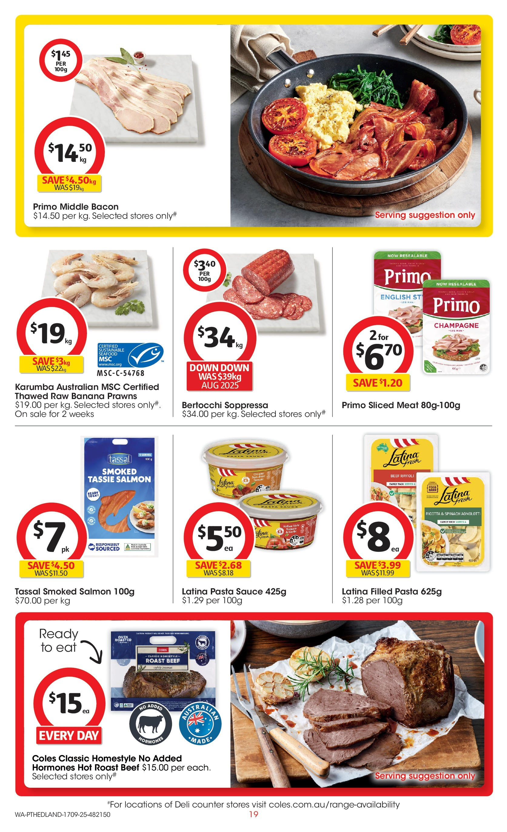 Coles catalogue from 16/09/2025 > Big discounts | Page: 19 | Products: Meat, Sustainable, Seafood, Garlic Coles catalogue valid from 16/09/2025 > Online Australia | Page: 19 | Products: Meat, Sustainable, Seafood, Garlic