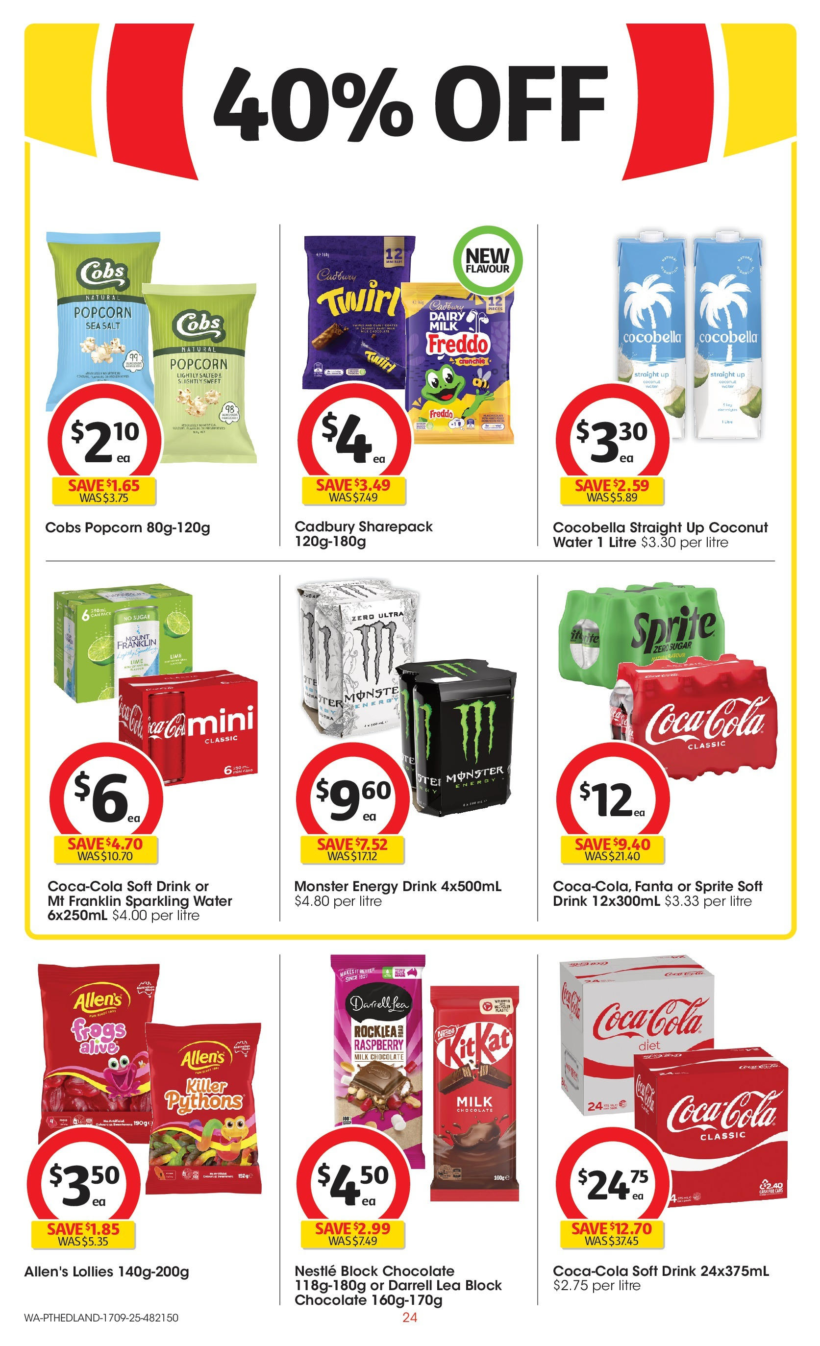 Coles catalogue from 16/09/2025 > Big discounts | Page: 24 | Products: Energy drink, Coca Cola, Salt, Raspberry Coles catalogue valid from 16/09/2025 > Online Australia | Page: 24 | Products: Energy drink, Coca Cola, Salt, Raspberry