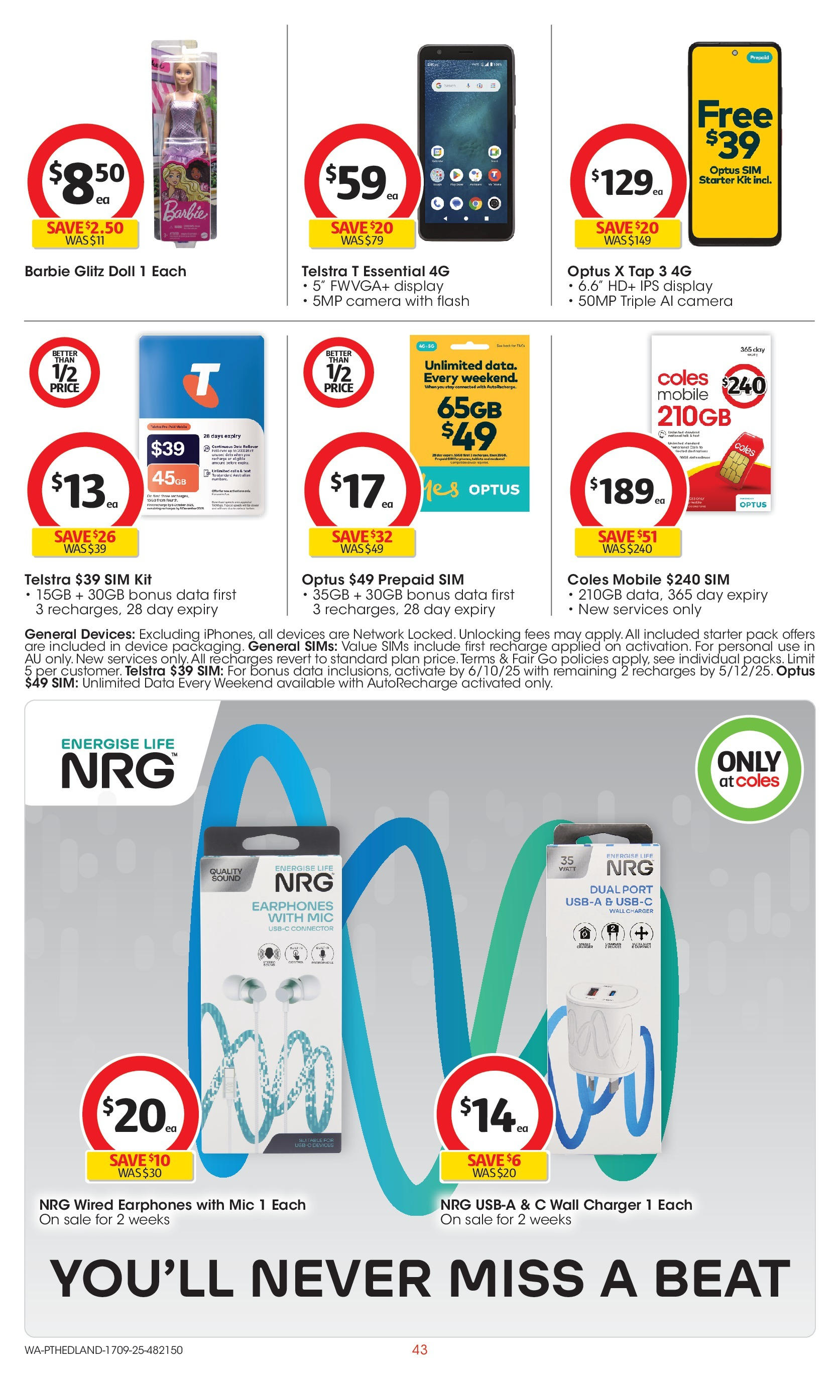 Coles catalogue from 16/09/2025 > Big discounts | Page: 43 | Products: Date, Device, Camera, Connector Coles catalogue valid from 16/09/2025 > Online Australia | Page: 43 | Products: Date, Device, Camera, Connector
