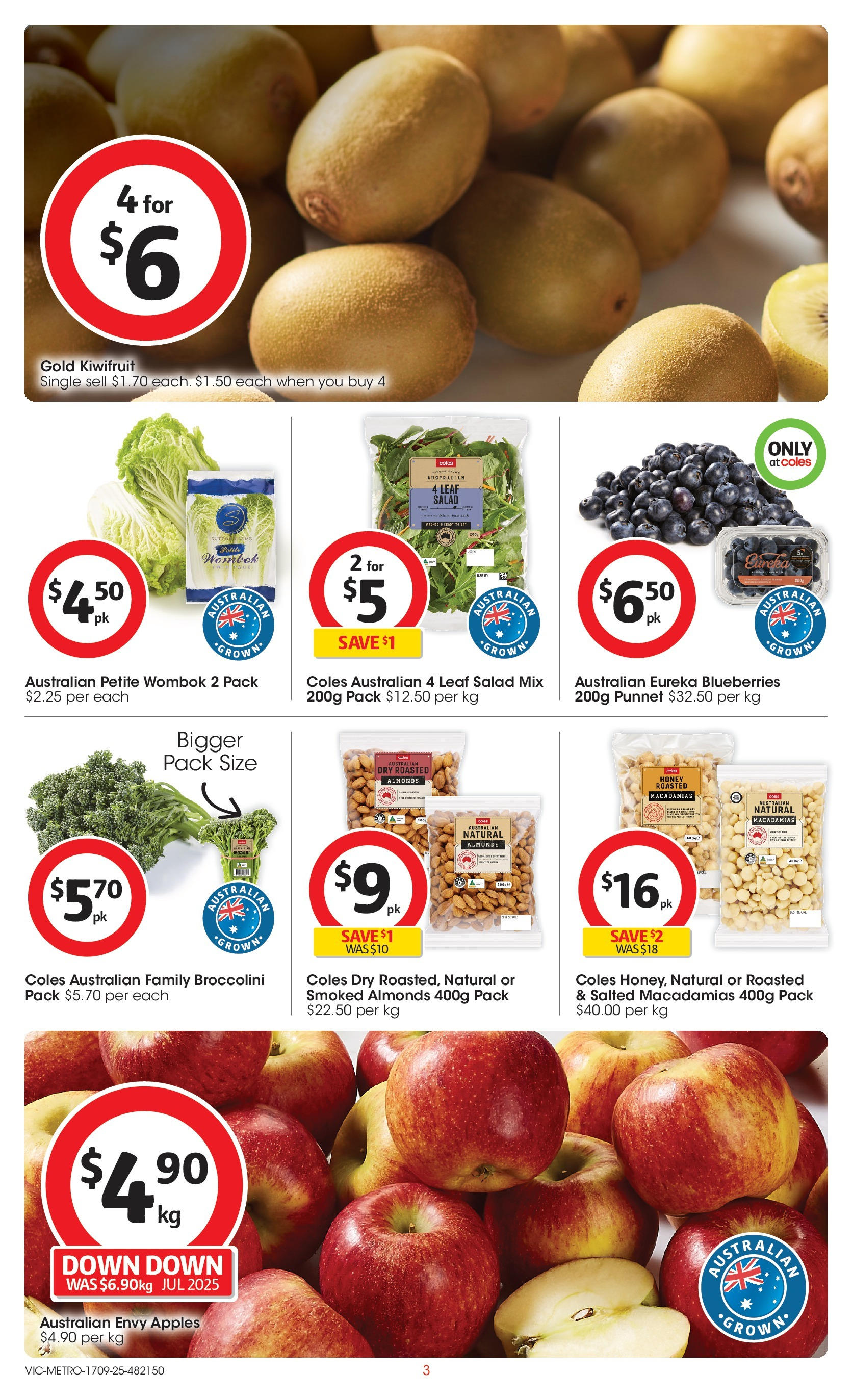 ﻿﻿Coles catalogue valid from 16/09/2025 > Online Australia | Page: 3 | Products: Almonds, Honey, Apples, Kiwifruit