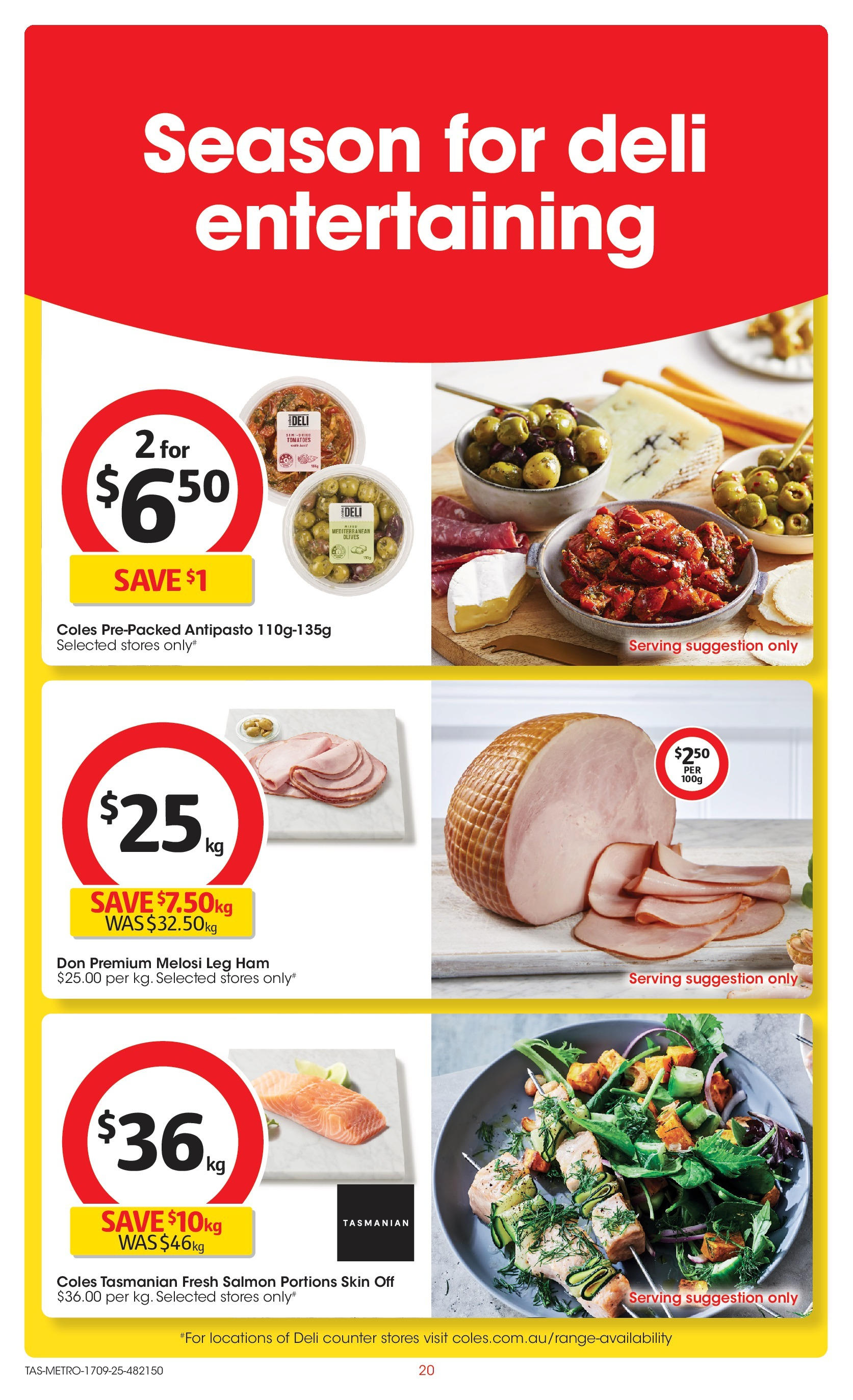 Coles catalogue from 16/09/2025 > Big discounts | Page: 20 | Products: Ham, Tomatoes, Olives, Salmon Coles catalogue valid from 16/09/2025 > Online Australia | Page: 20 | Products: Ham, Tomatoes, Olives, Salmon
