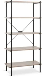 JYSK Етажерка VANDBORG 5 рафта цвят светъл дъб/черно