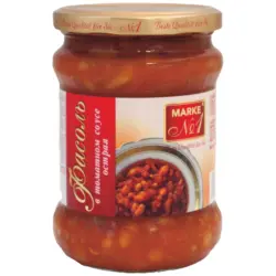 Weiße Bohnen in Tomatensoße, pikant scharf