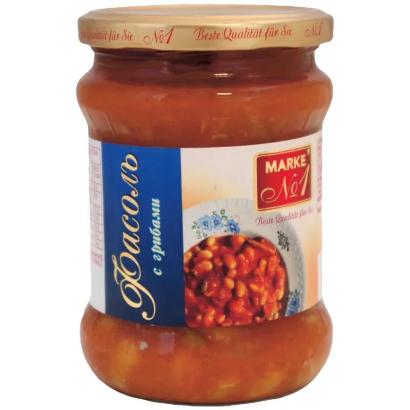 Weiße Bohnen mit Austernpilzen, in Tomatensoße