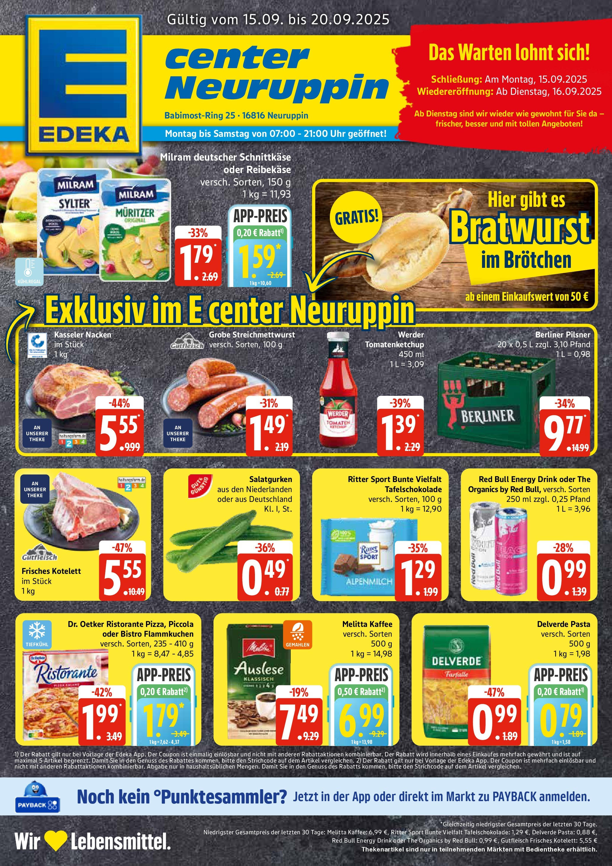 Edeka prospekt Neuruppin (ab 14.09.2025) » Angebote Online | Seite: 1 | Produkte: Theke, Bratwurst, Milram, Berliner pilsner Edeka prospekt Neuruppin (ab 14.09.2025) » Angebote Online | Seite: 1 | Produkte: Theke, Bratwurst, Milram, Berliner pilsner