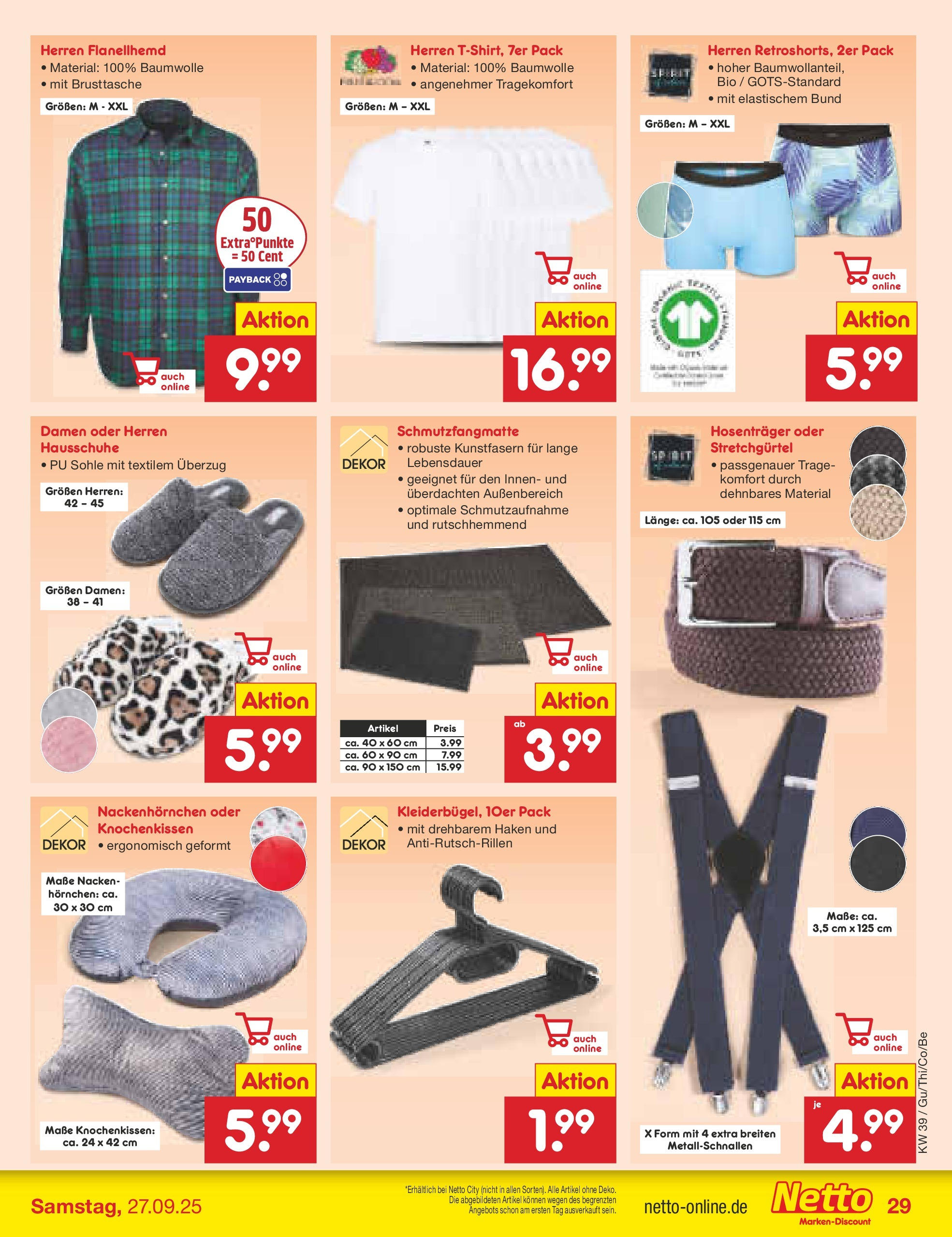 Netto Marken-Discount prospekt Augustusburg (ab 21.09.2025) » Angebote | Seite: 29 | Produkte: Schmutzfangmatte, Hausschuhe Netto Marken-Discount prospekt Augustusburg (ab 21.09.2025) » Angebote | Seite: 29 | Produkte: Schmutzfangmatte, Hausschuhe