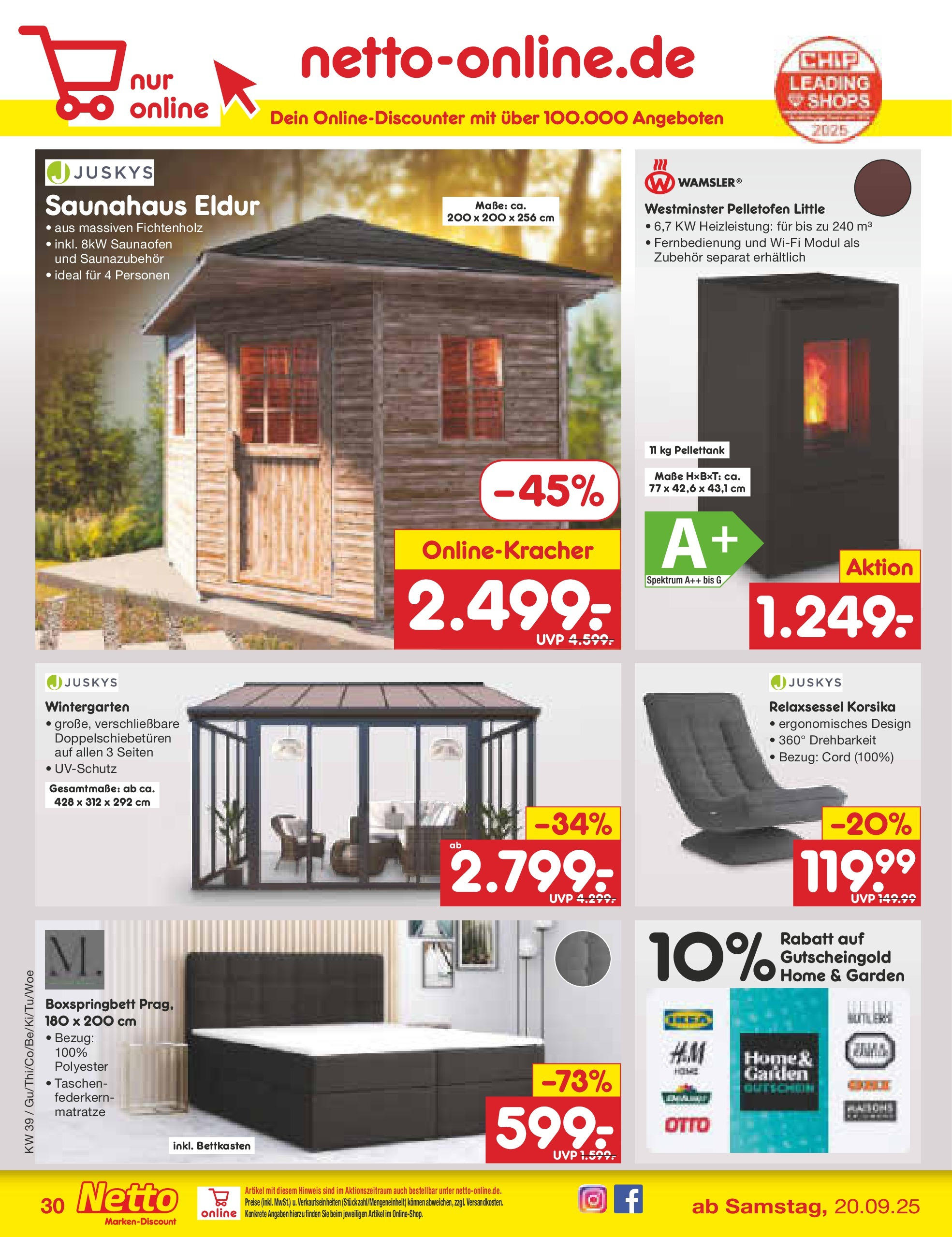 Netto Marken-Discount prospekt Augustusburg (ab 21.09.2025) » Angebote | Seite: 30 | Produkte: Relaxsessel, Matratze, Boxspringbett Netto Marken-Discount prospekt Augustusburg (ab 21.09.2025) » Angebote | Seite: 30 | Produkte: Relaxsessel, Matratze, Boxspringbett