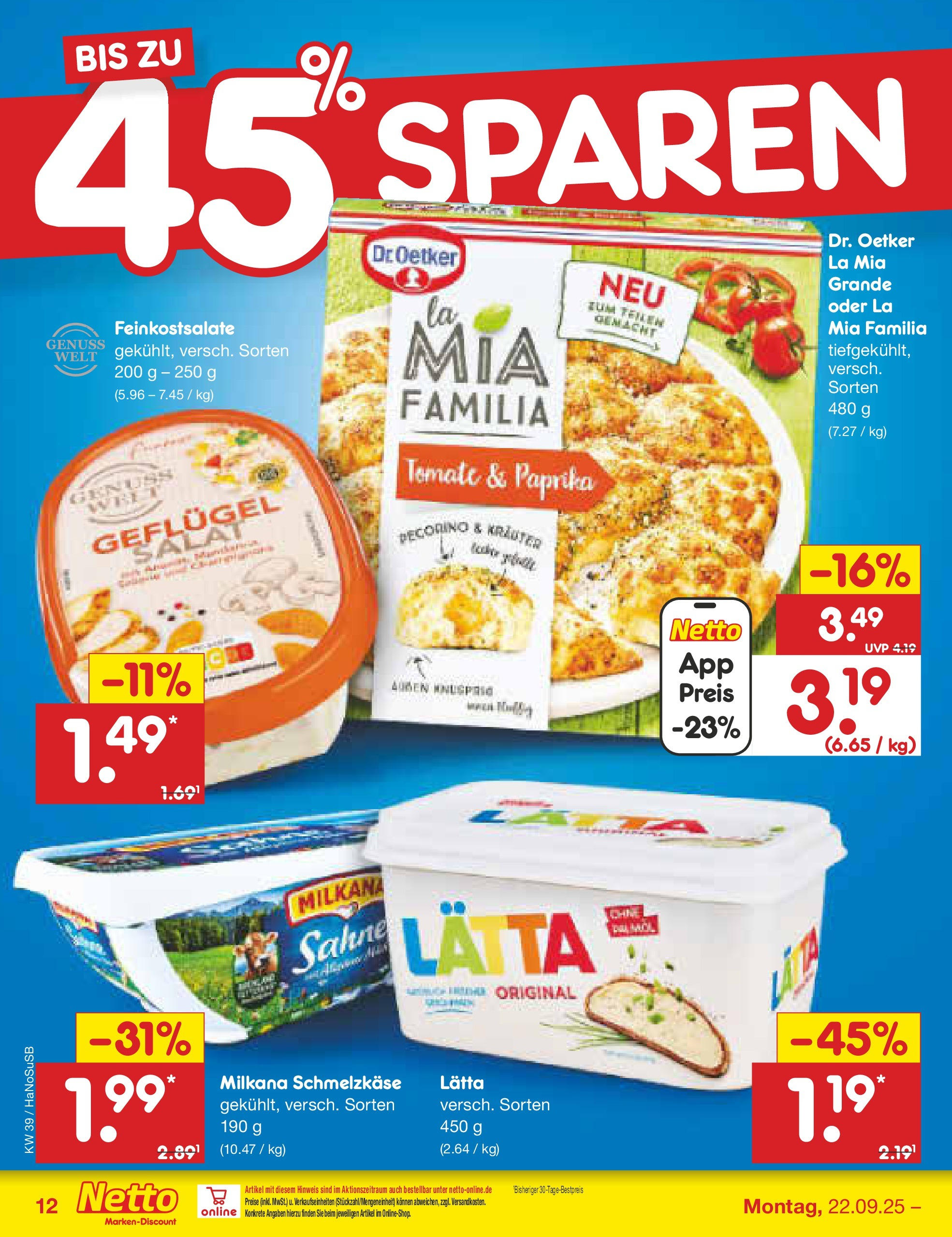 Netto Marken-Discount prospekt Schwerte-Geisecke	 (ab 22.09.2025) » Angebote | Seite: 13 | Produkte: Käse, Joghurt, Dressing, Petersilie
