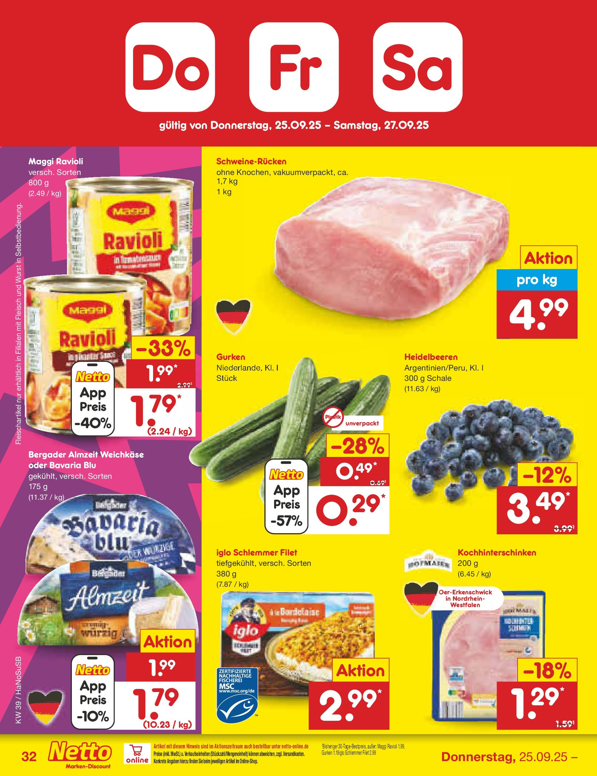 Netto Marken-Discount prospekt Schwerte-Geisecke	 (ab 22.09.2025) » Angebote | Seite: 35 | Produkte: Käse, Joghurt, Soße, Eis