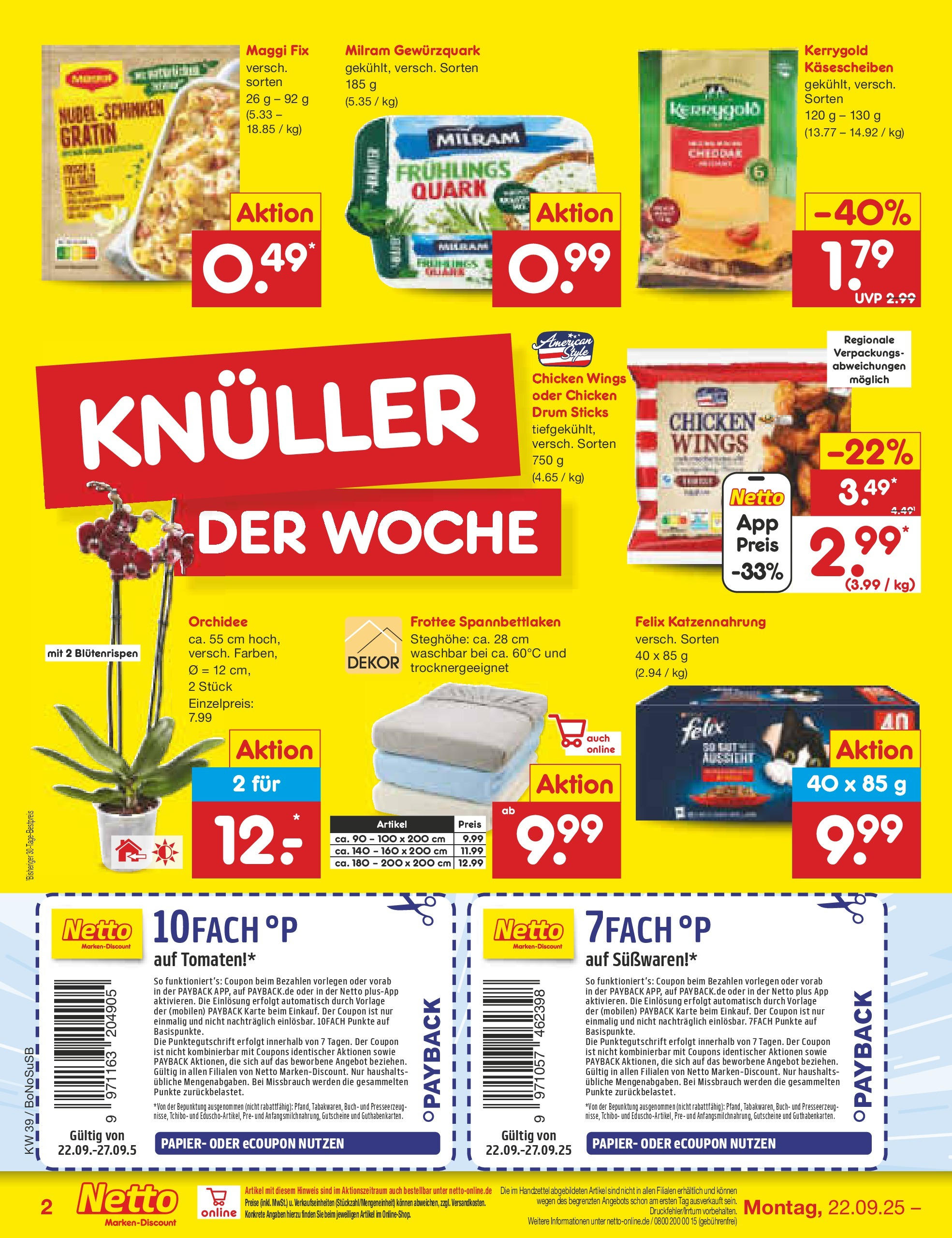 Netto Marken-Discount prospekt Herne	 (ab 22.09.2025) » Angebote | Seite: 2 | Produkte: Maggi, Orchidee, Tomaten, Milram