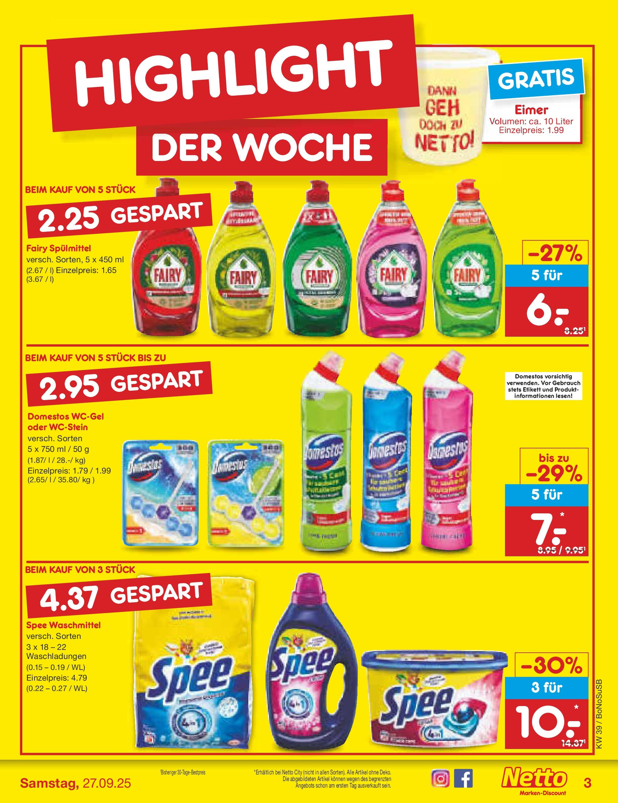 Netto Marken-Discount prospekt Herne	 (ab 22.09.2025) » Angebote | Seite: 3 | Produkte: Spee, Waschmittel