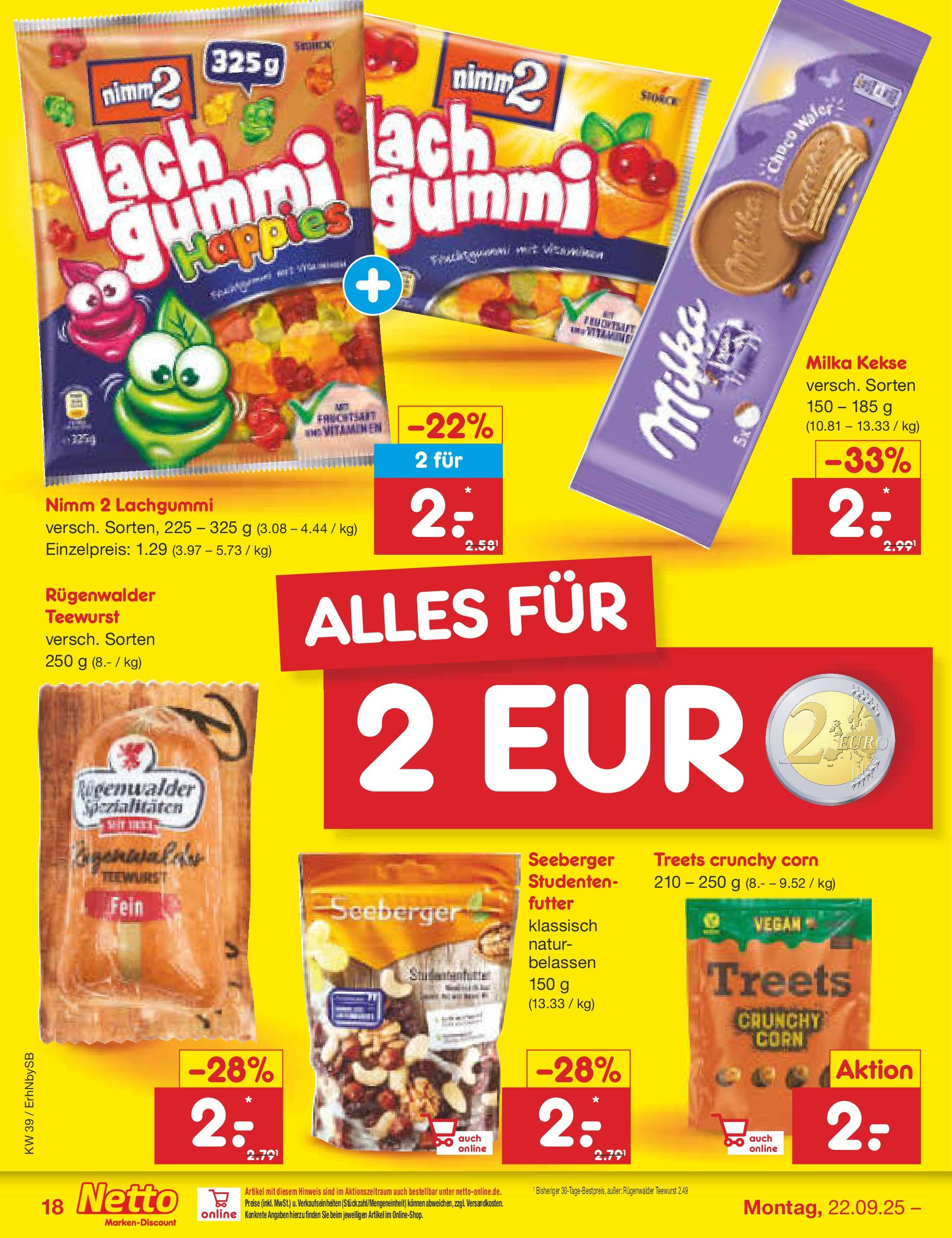 Netto Marken-Discount prospekt Metten	 (ab 22.09.2025) » Angebote | Seite: 20 | Produkte: Erdinger, Weißbier, Croissant, Nutella