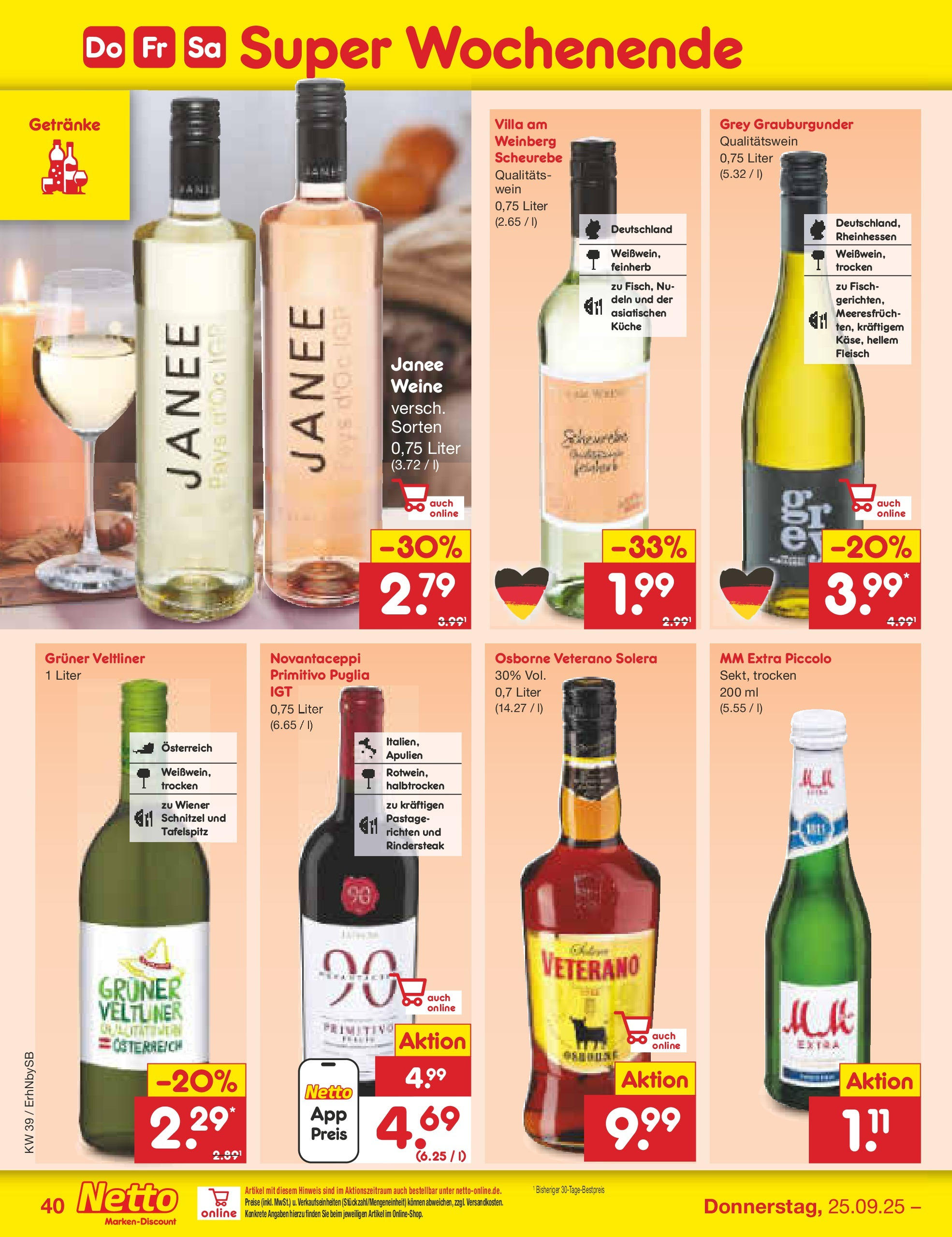 Netto Marken-Discount prospekt Metten	 (ab 22.09.2025) » Angebote | Seite: 44 | Produkte: Wurst, Movenpick kaffee, Vodka, Fleisch