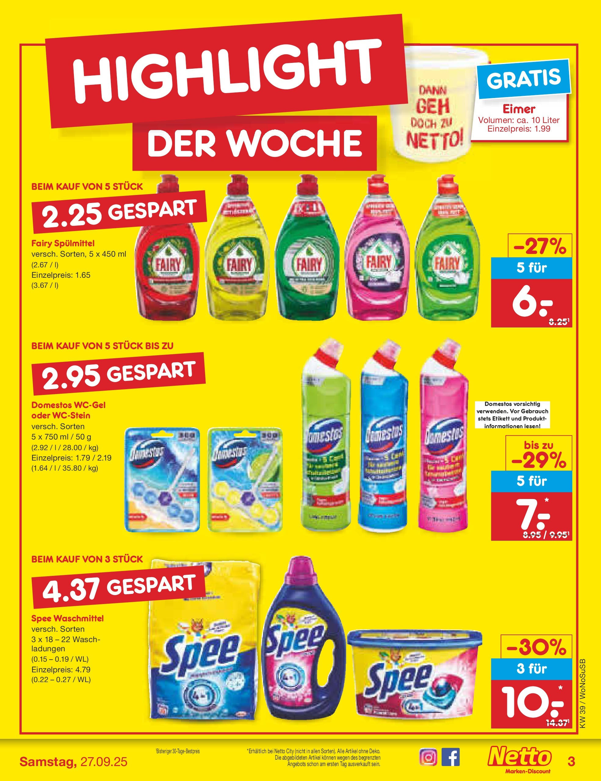 Netto Marken-Discount prospekt Rodgau	 (ab 21.09.2025) » Angebote | Seite: 3 | Produkte: Spee, Waschmittel