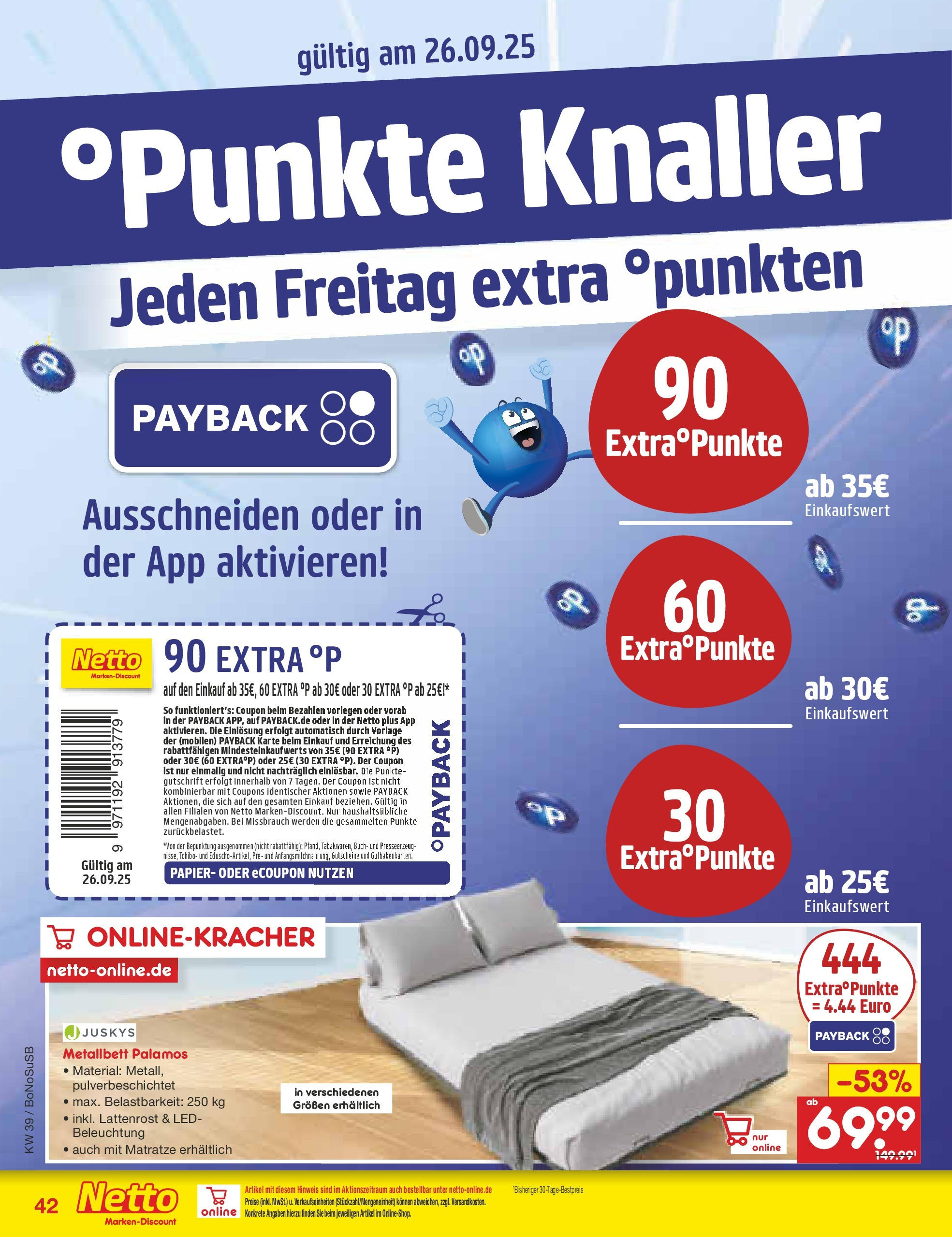 Netto Marken-Discount prospekt Herne	 (ab 22.09.2025) » Angebote | Seite: 42 | Produkte: Matratze, Lattenrost