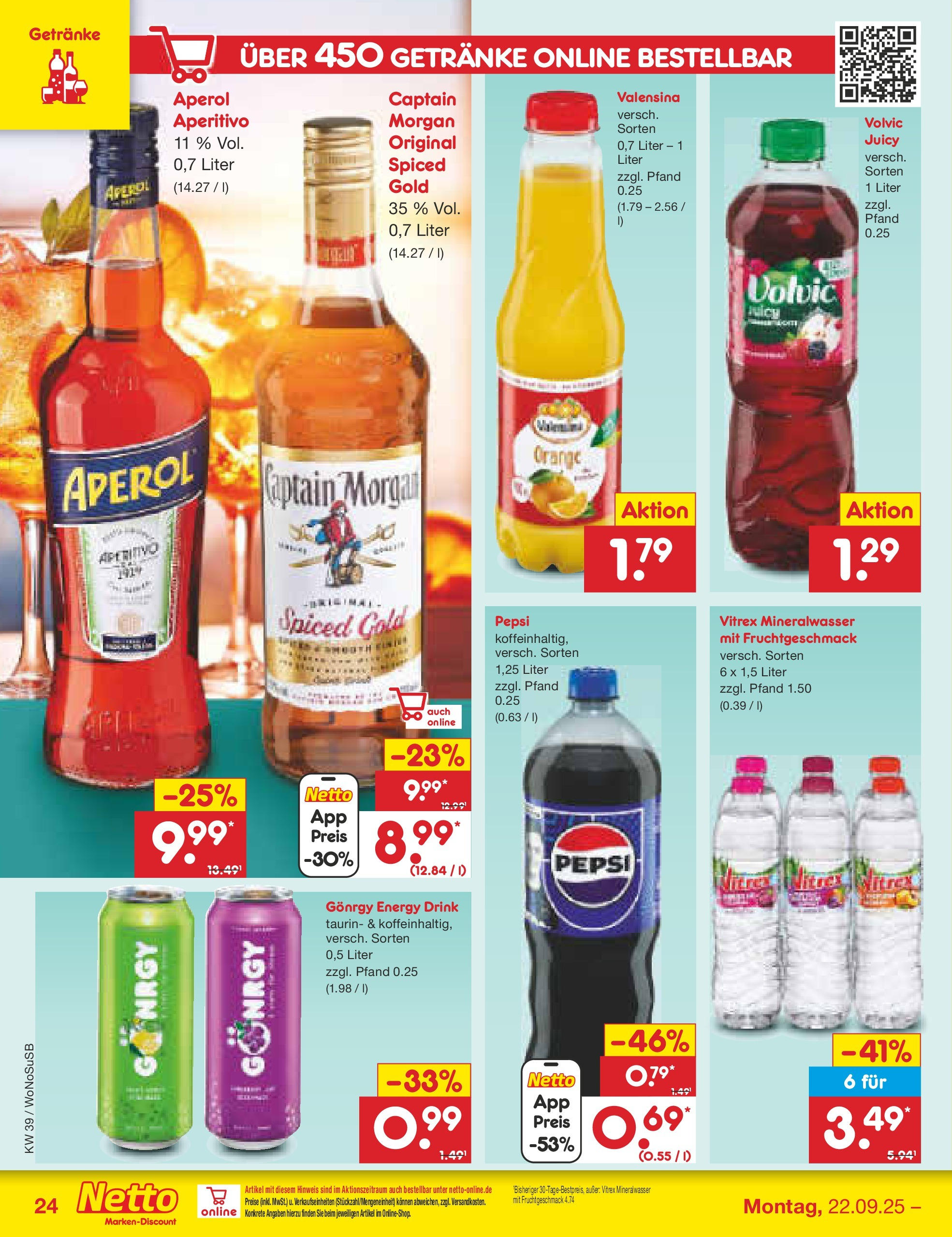 Netto Marken-Discount prospekt Rodgau	 (ab 21.09.2025) » Angebote | Seite: 26 | Produkte: Energy, Mineralwasser, Valensina, Pepsi