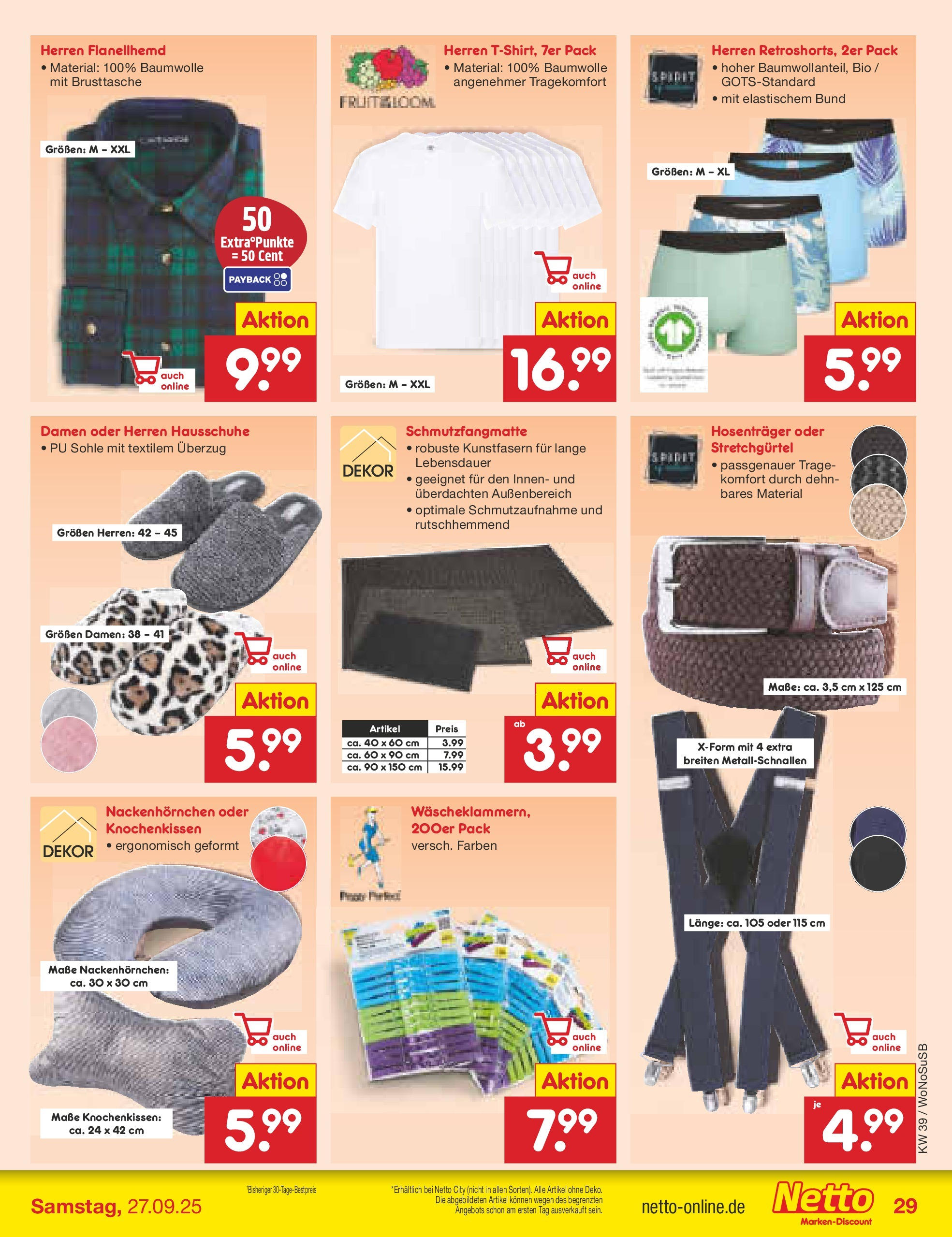 Netto Marken-Discount prospekt Rodgau	 (ab 21.09.2025) » Angebote | Seite: 31 | Produkte: Schmutzfangmatte, Hausschuhe