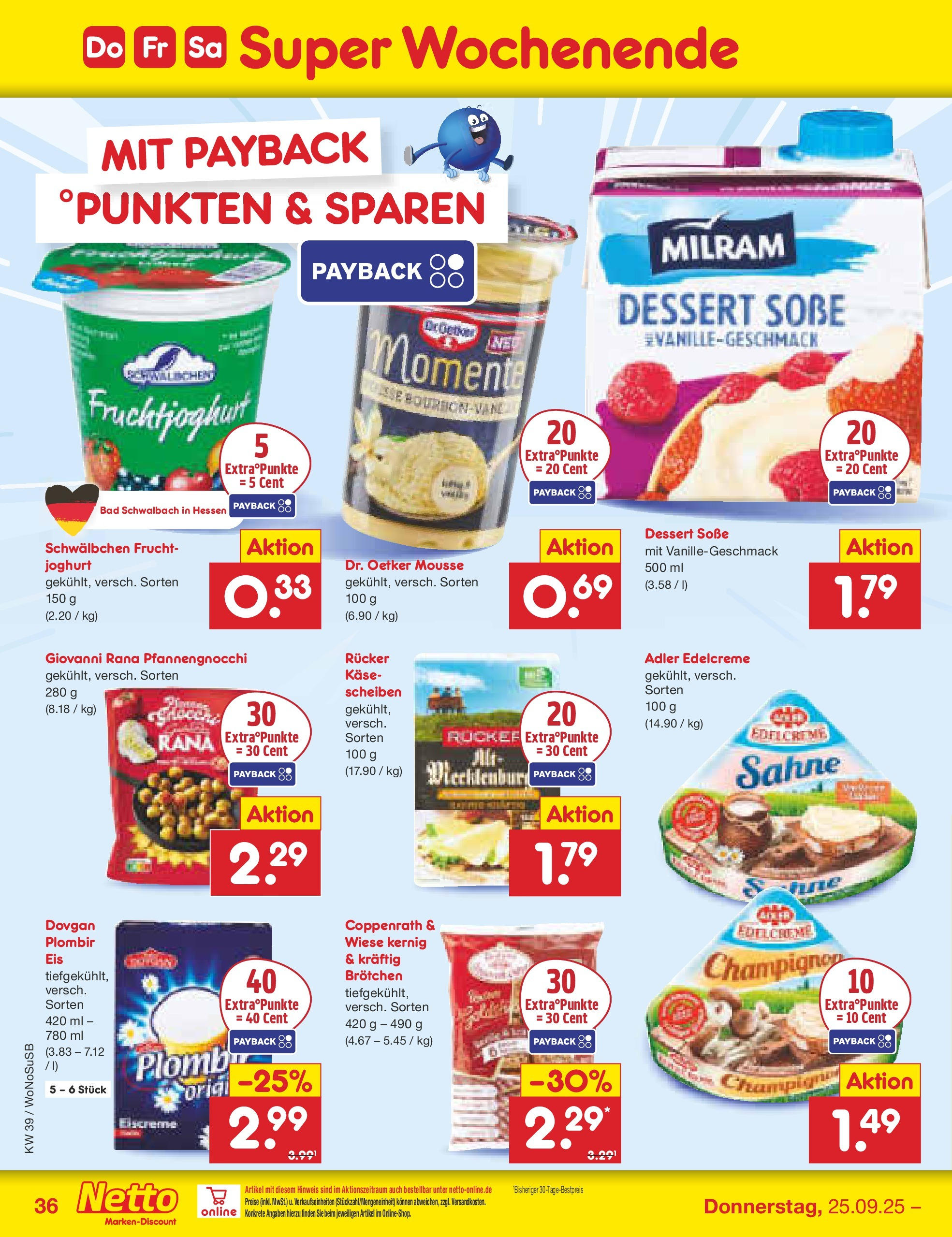 Netto Marken-Discount prospekt Rodgau	 (ab 21.09.2025) » Angebote | Seite: 40 | Produkte: Bad, Fruchtjoghurt, Soße, Milram