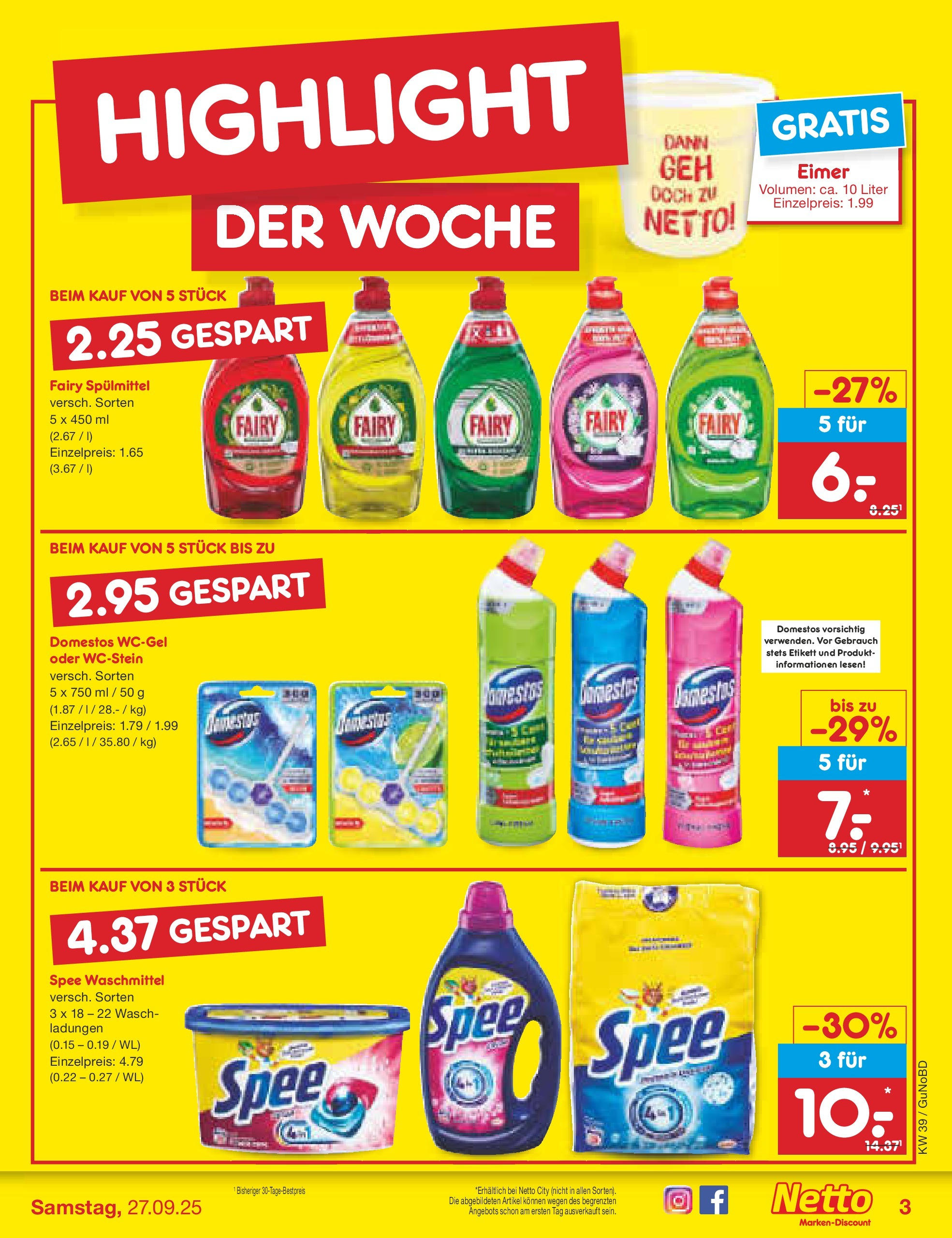 Netto Marken-Discount prospekt Augustusburg (ab 21.09.2025) » Angebote | Seite: 3 | Produkte: Spee, Waschmittel Netto Marken-Discount prospekt Augustusburg (ab 21.09.2025) » Angebote | Seite: 3 | Produkte: Spee, Waschmittel