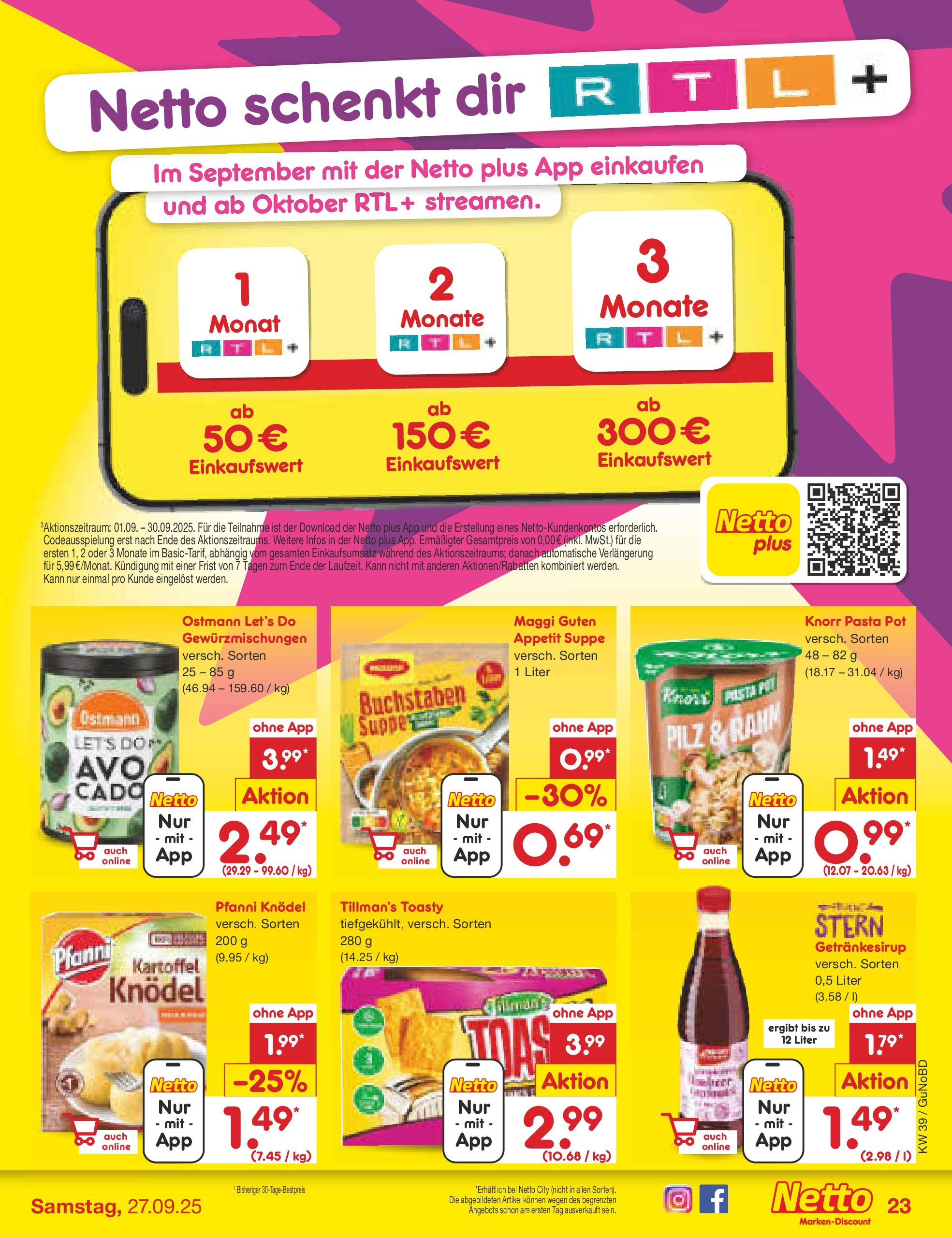 Netto Marken-Discount prospekt Augustusburg (ab 21.09.2025) » Angebote | Seite: 23 | Produkte: Maggi, Knorr, Pasta Netto Marken-Discount prospekt Augustusburg (ab 21.09.2025) » Angebote | Seite: 23 | Produkte: Maggi, Knorr, Pasta