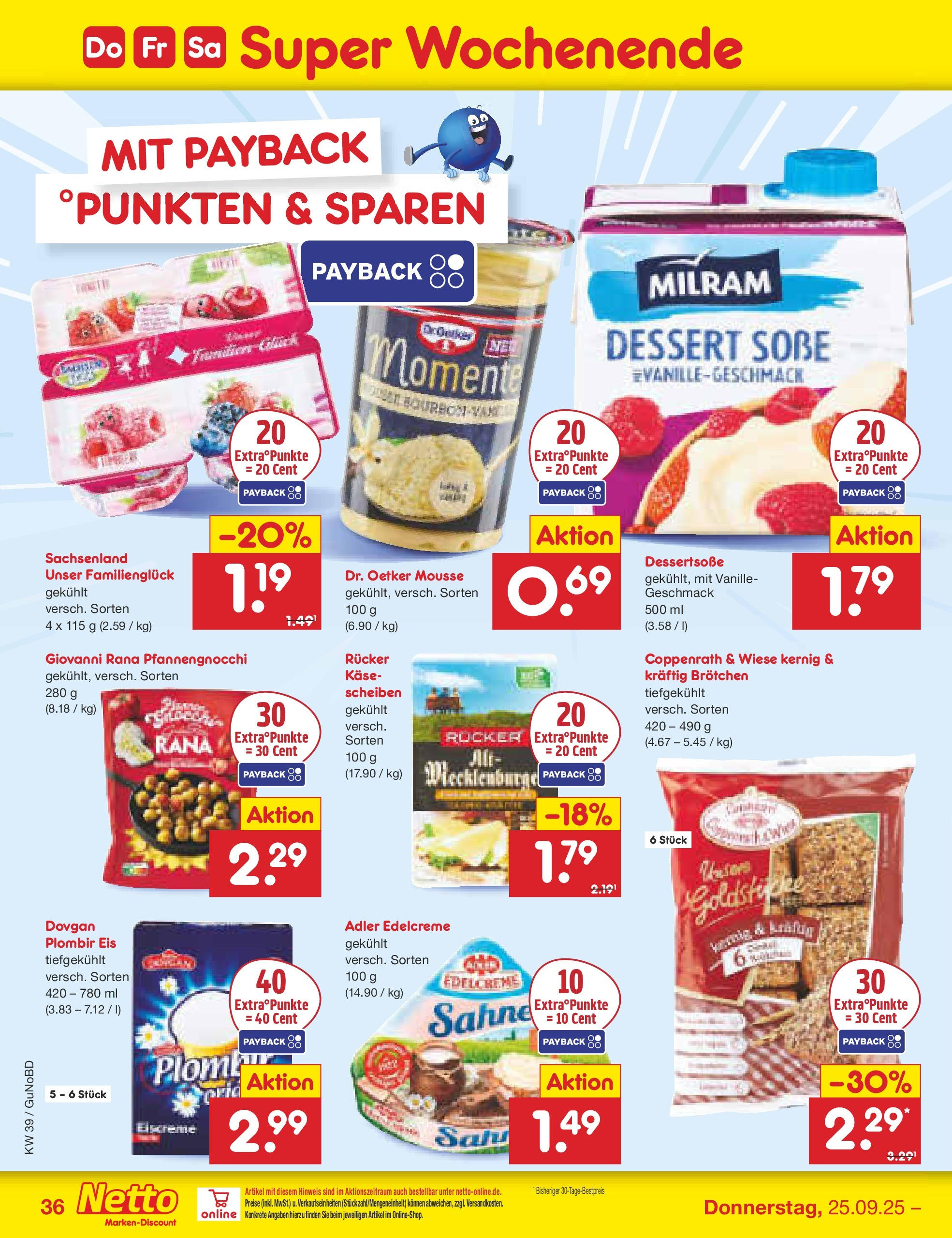 Netto Marken-Discount prospekt Augustusburg (ab 21.09.2025) » Angebote | Seite: 36 | Produkte: Eiscreme, Milram, Sahne, Eis Netto Marken-Discount prospekt Augustusburg (ab 21.09.2025) » Angebote | Seite: 36 | Produkte: Eiscreme, Milram, Sahne, Eis