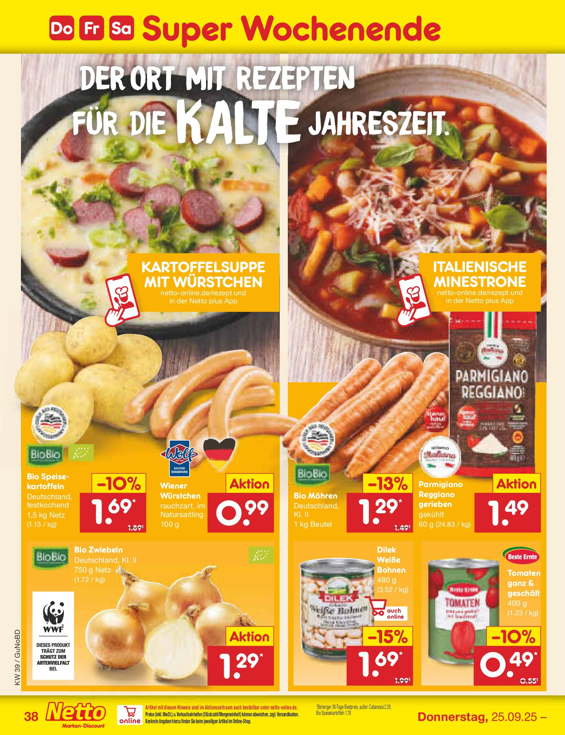 Netto Marken-Discount prospekt Augustusburg (ab 21.09.2025) » Angebote | Seite: 38 | Produkte: Tomaten, Mohren, Kartoffeln, Zwiebeln Netto Marken-Discount prospekt Augustusburg (ab 21.09.2025) » Angebote | Seite: 38 | Produkte: Tomaten, Mohren, Kartoffeln, Zwiebeln