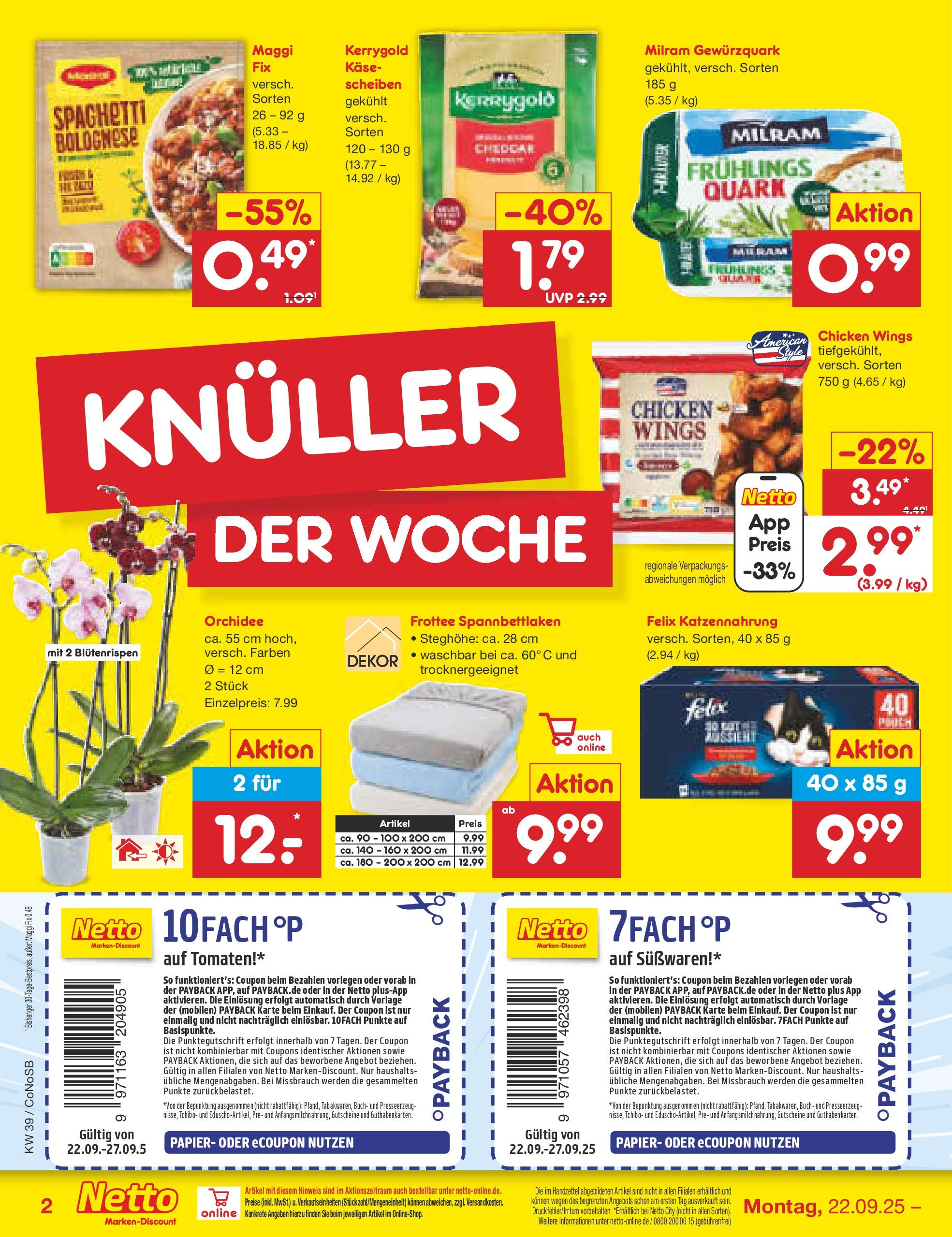 Netto Marken-Discount prospekt Kloster Lehnin	 (ab 21.09.2025) » Angebote | Seite: 2 | Produkte: Maggi, Quark, Orchidee, Tomaten