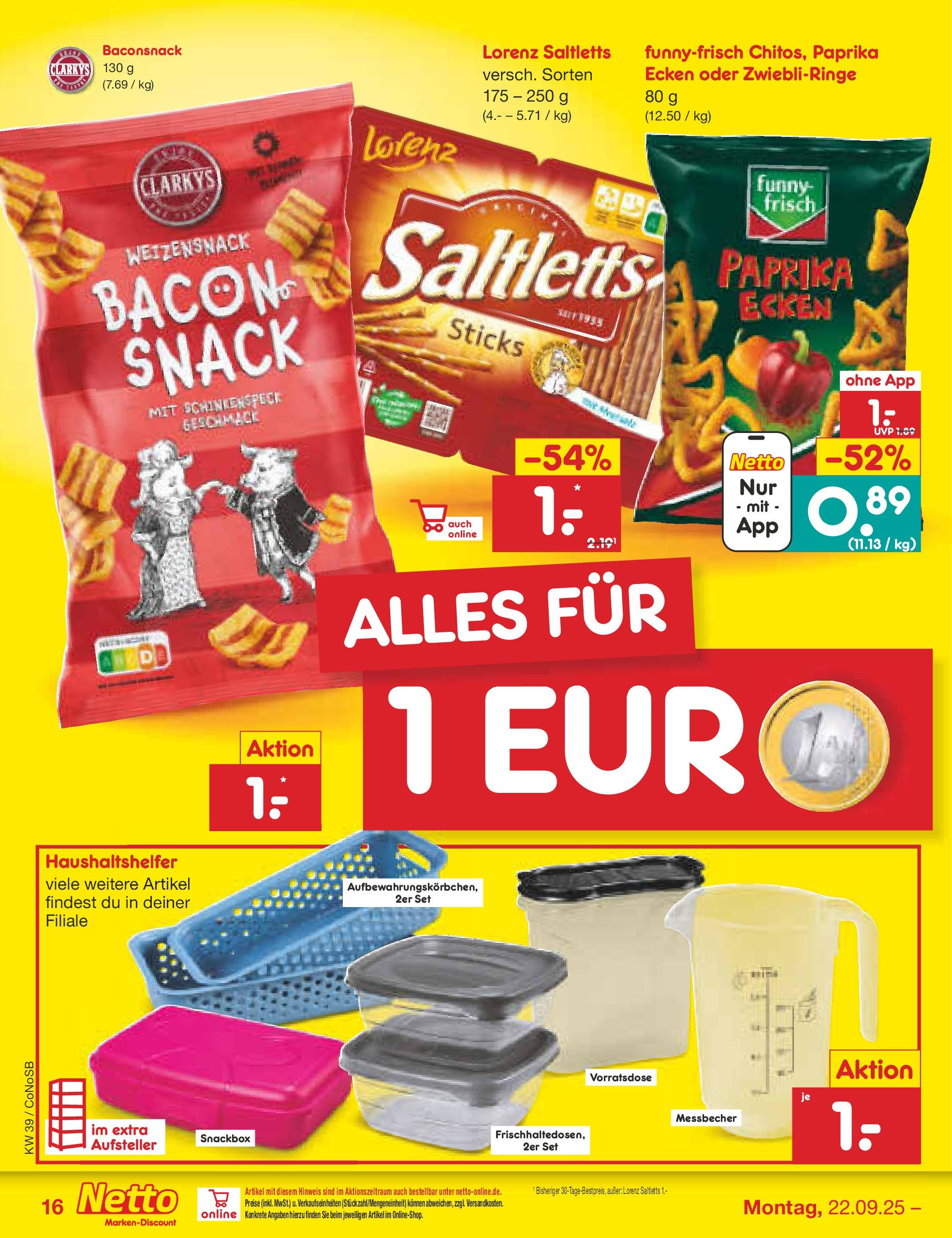 Netto Marken-Discount prospekt Kloster Lehnin	 (ab 21.09.2025) » Angebote | Seite: 16 | Produkte: Funny frisch, Paprika