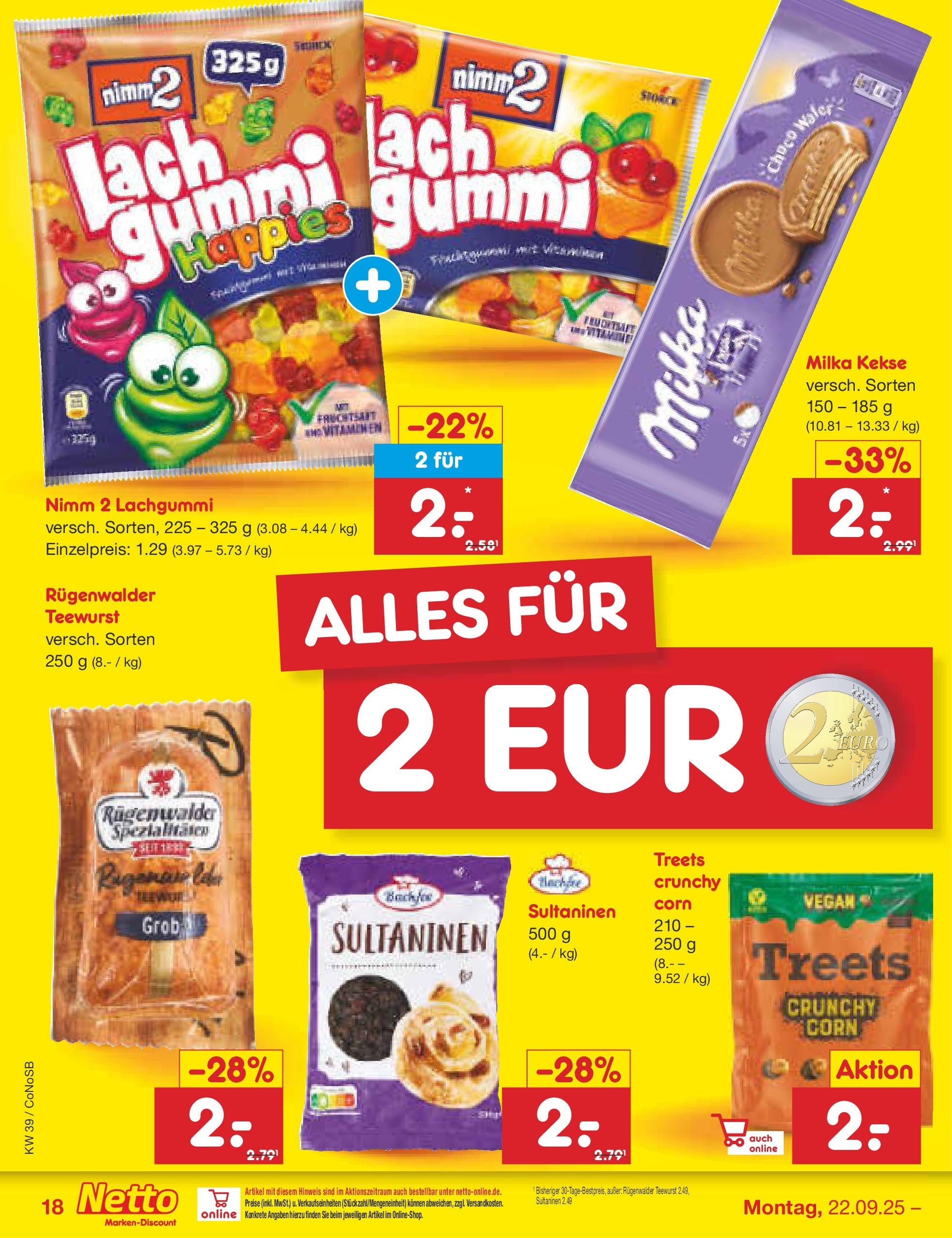 Netto Marken-Discount prospekt Kloster Lehnin	 (ab 21.09.2025) » Angebote | Seite: 18 | Produkte: Milka, Kekse