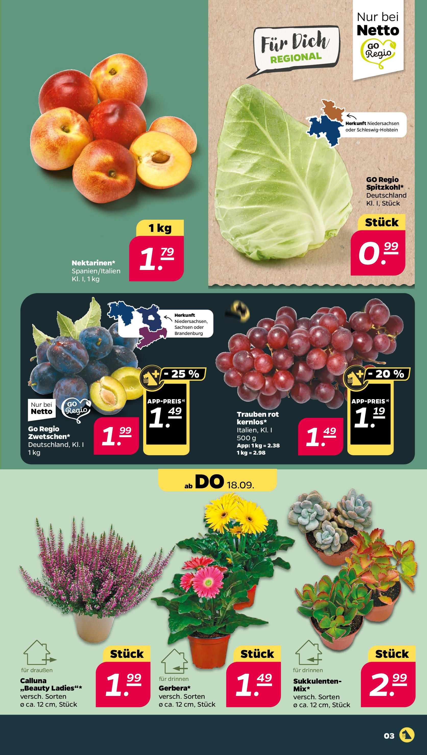 Netto Prospekt 	 ab 15.09.2025 → Angebote nächste Woche | Seite: 3 | Produkte: Trauben