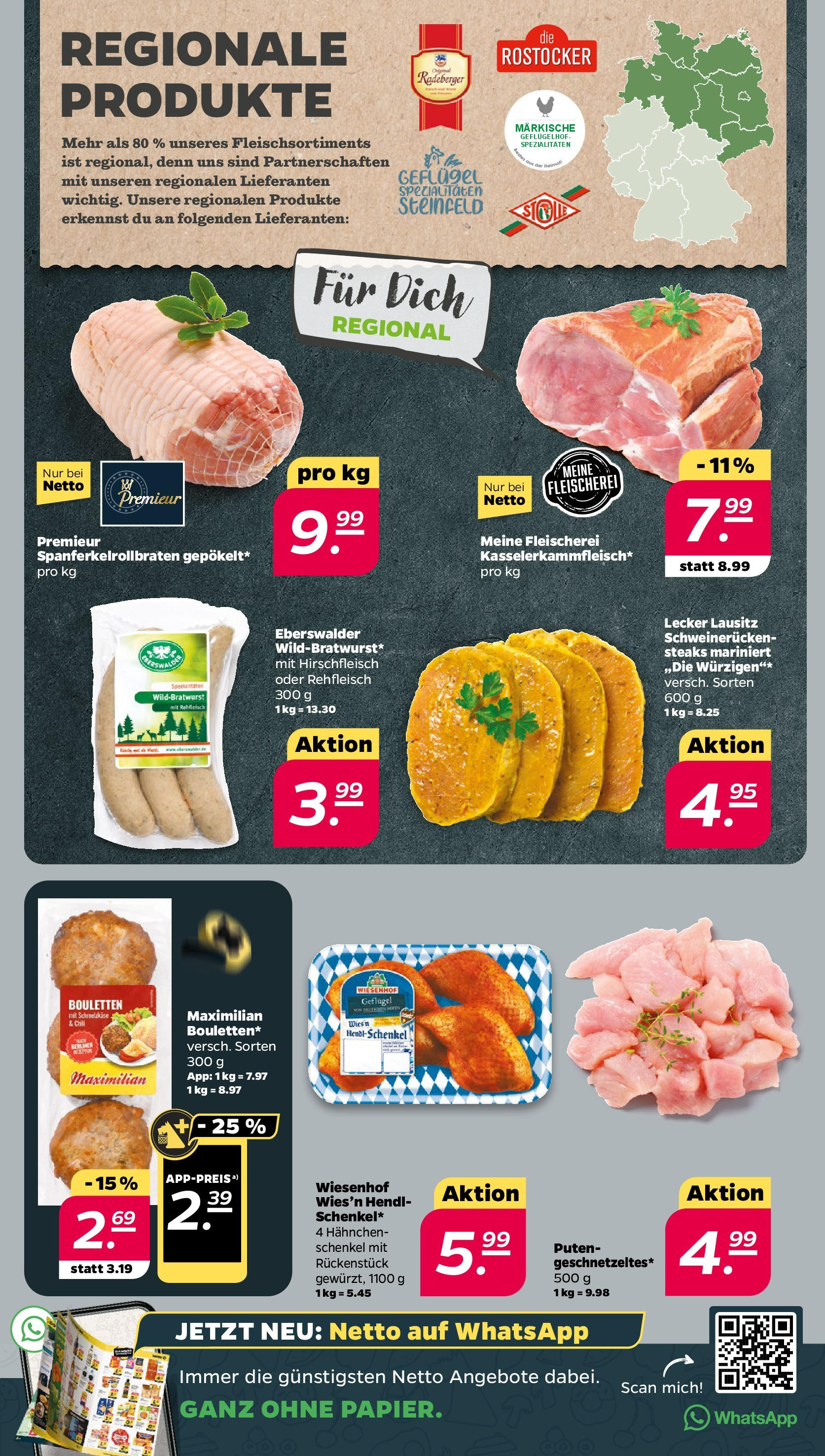 Netto Prospekt 	 ab 15.09.2025 → Angebote nächste Woche | Seite: 4 | Produkte: Berliner, Hahnchen, Chili, Schweinerucken