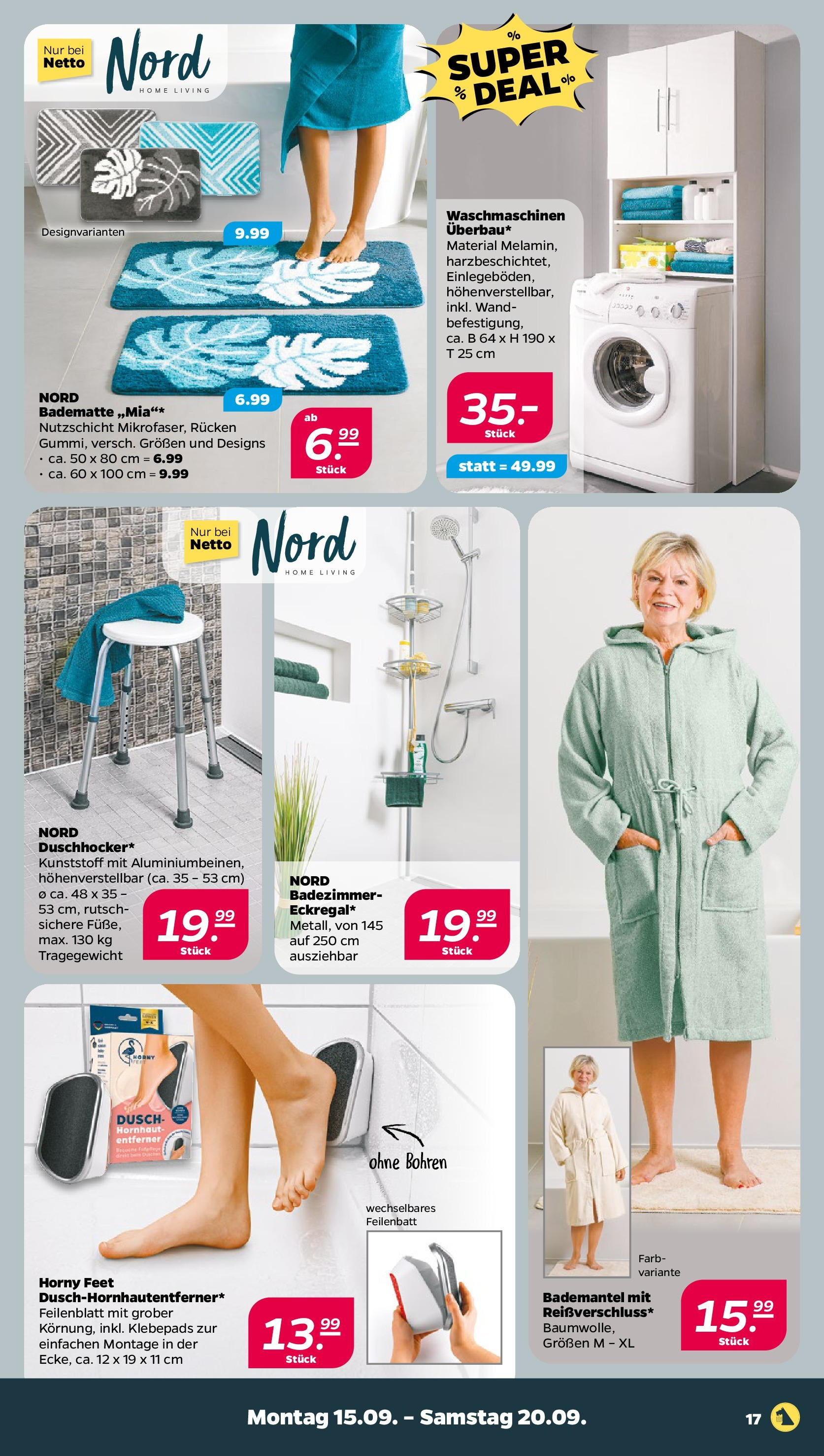 Netto Prospekt 	 ab 15.09.2025 → Angebote nächste Woche | Seite: 17 | Produkte: Bademantel