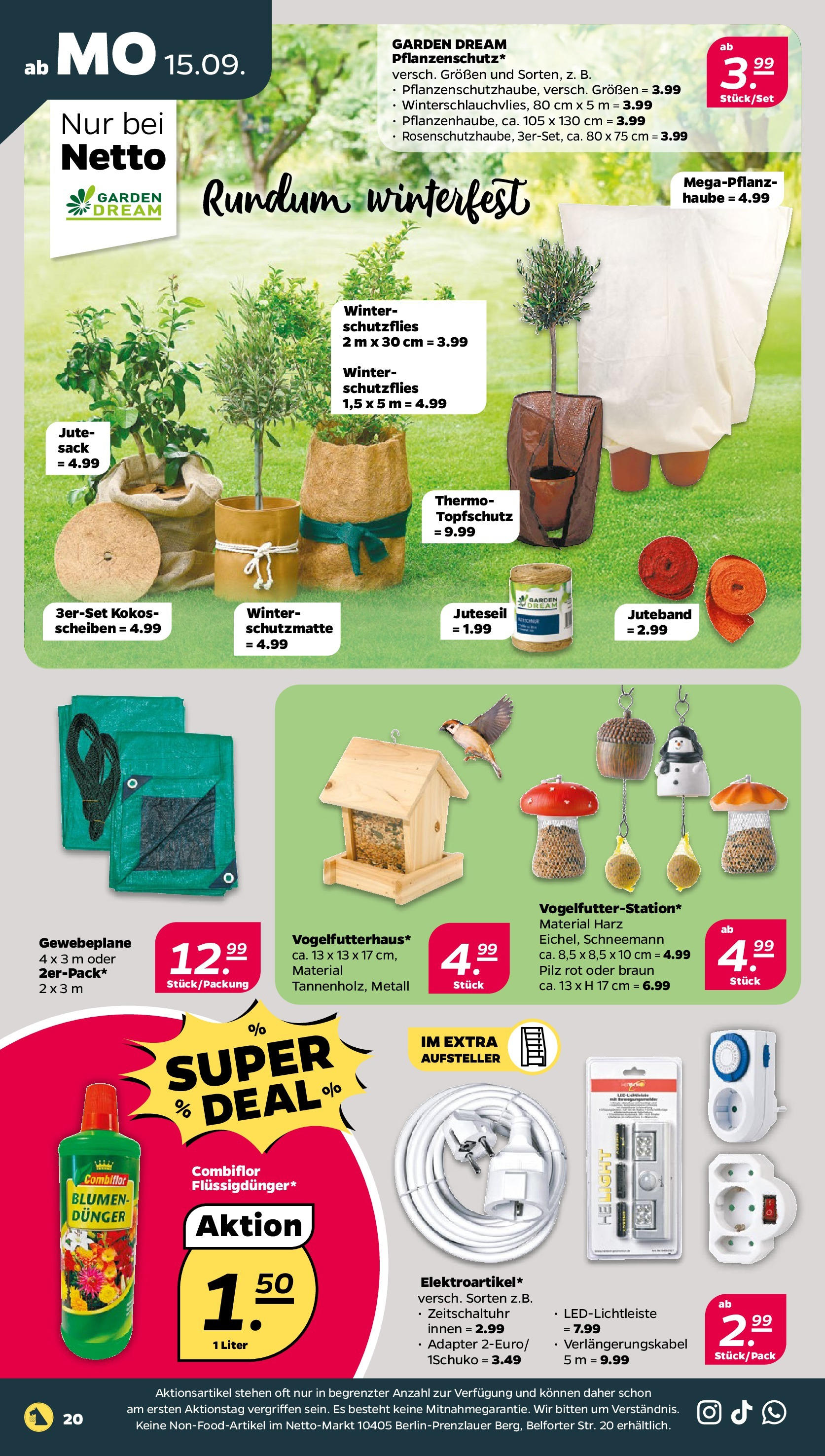 Netto Prospekt 	 ab 15.09.2025 → Angebote nächste Woche | Seite: 20 | Produkte: Adapter, Blumen