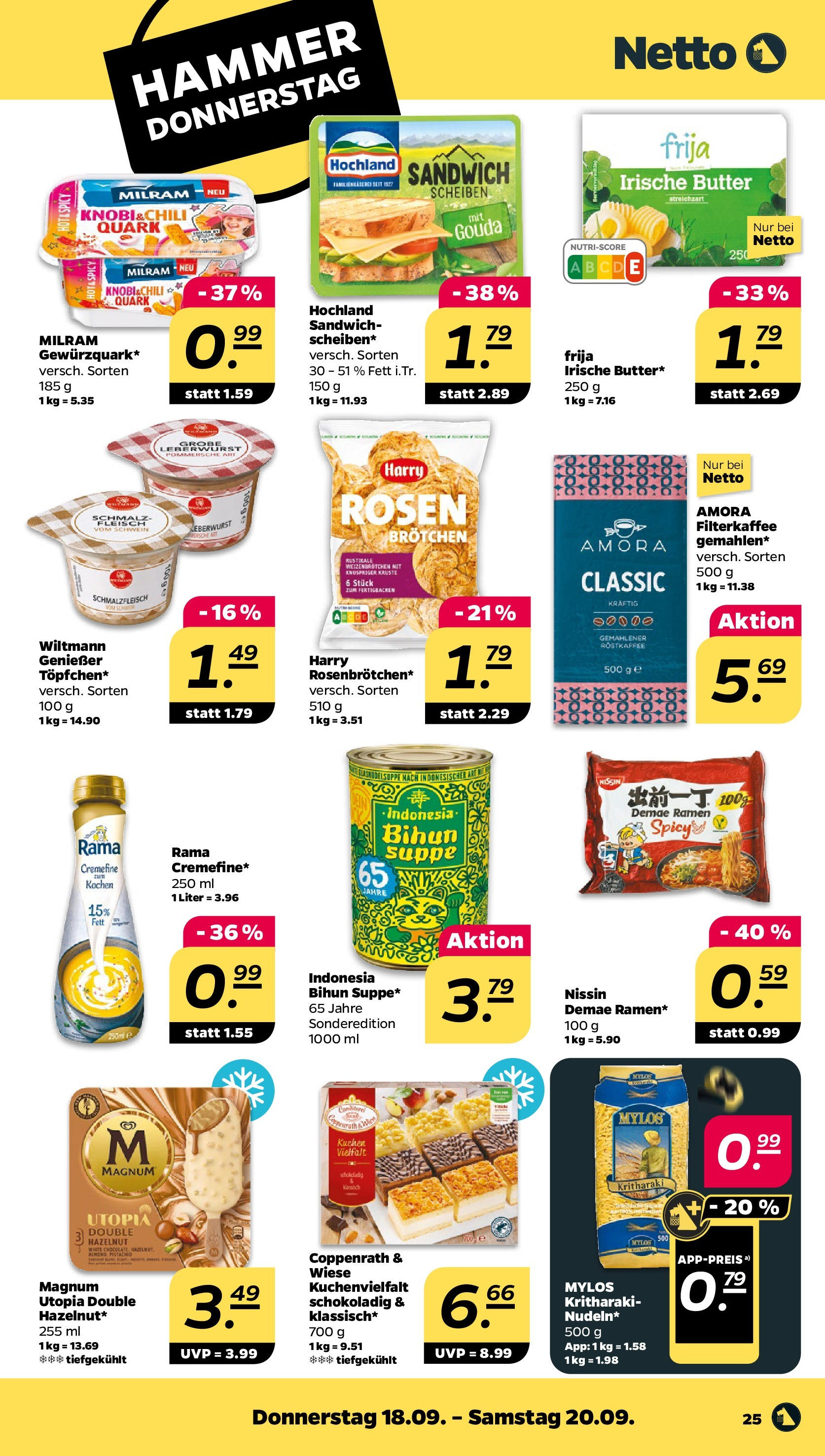 Netto Prospekt 	 ab 15.09.2025 → Angebote nächste Woche | Seite: 25 | Produkte: Rama, Quark, Butter, Fleisch